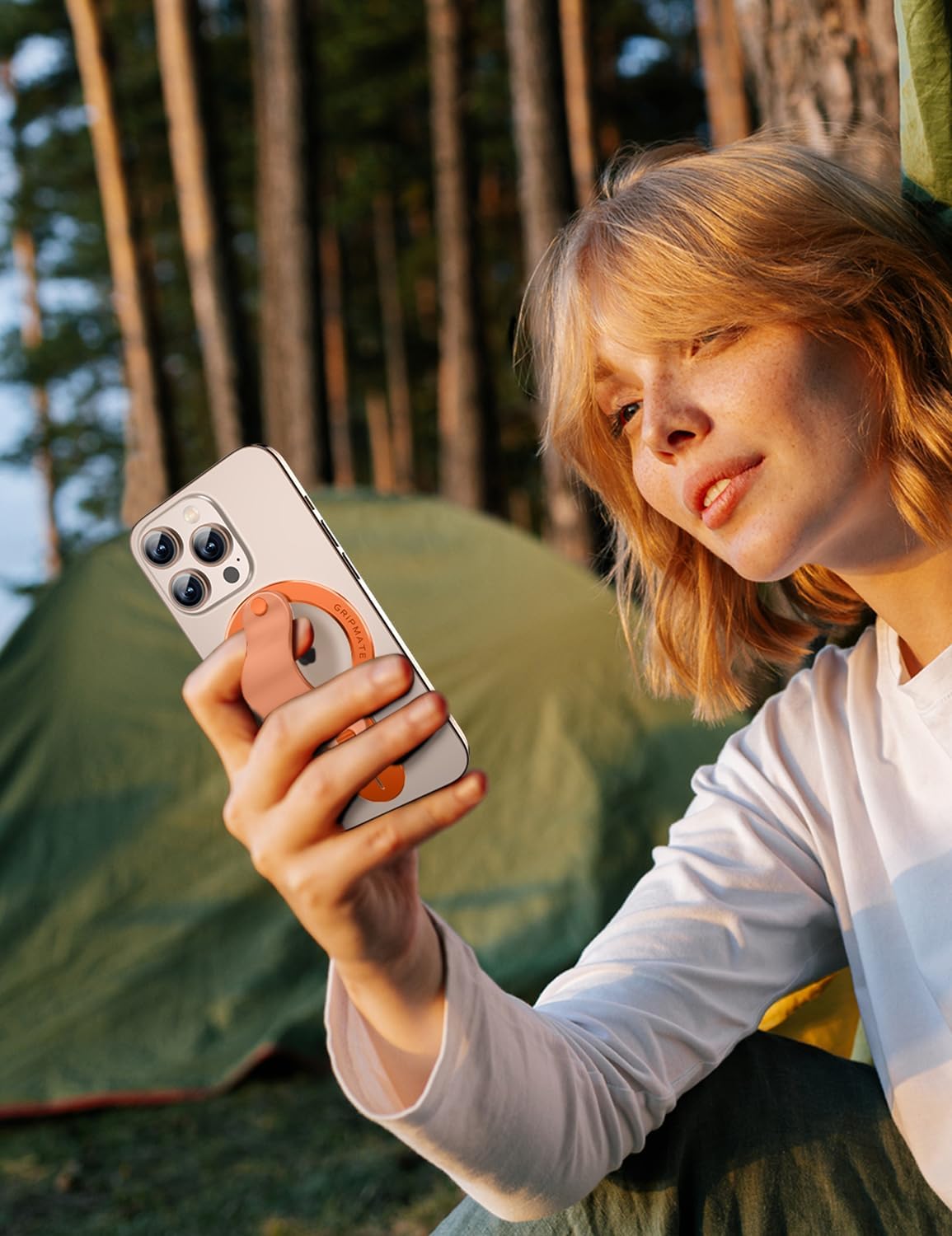 for MagSafe Phone Grip for iPhone - Magnetic Phone Ring Holder Detachable for iPhone 17 Pro Max - Comfortable Finger Phone Loop Grip for Apple 16/15/14/13/12,Cosmic Orange - Image 7