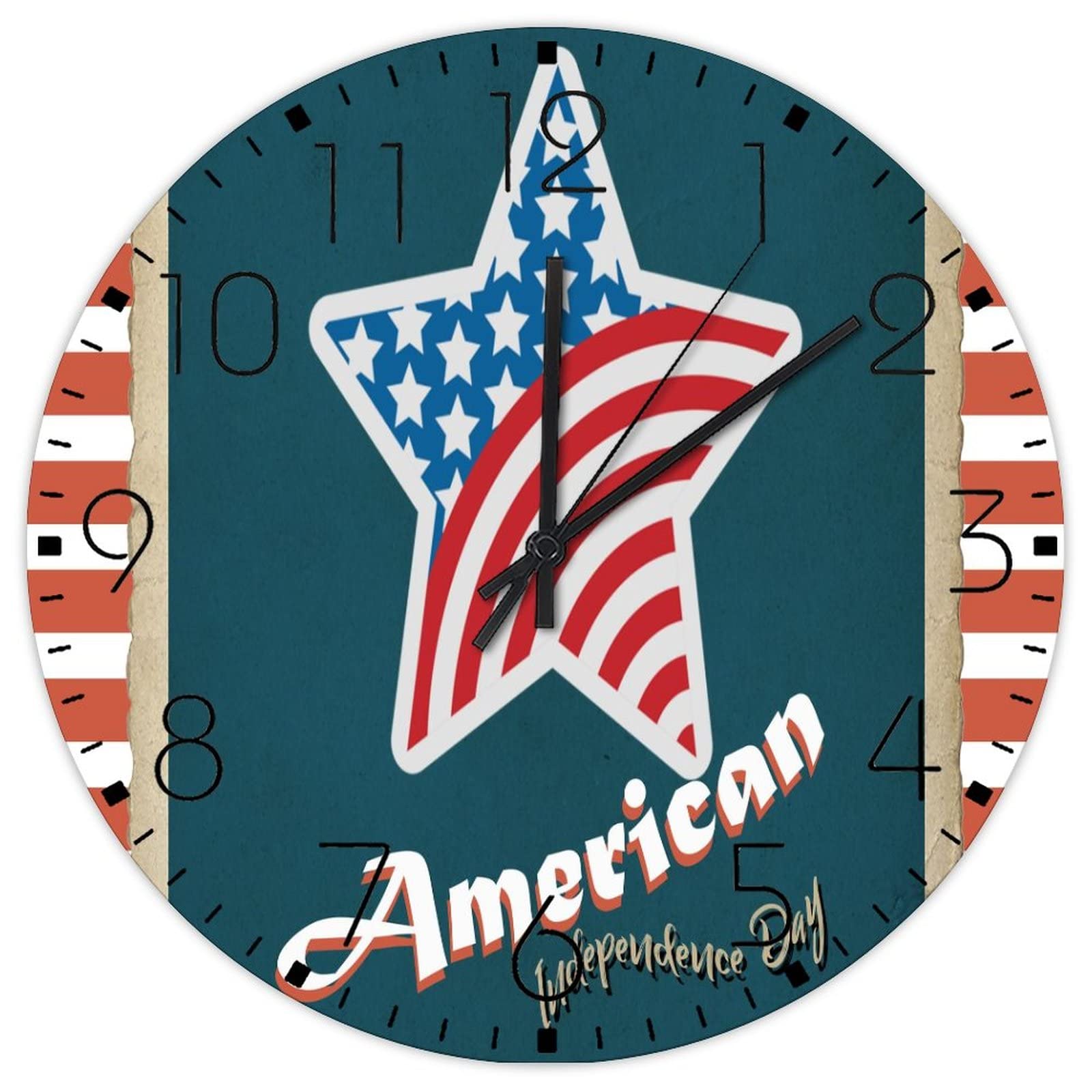 Horloge murale en bois ronde double face style vintage