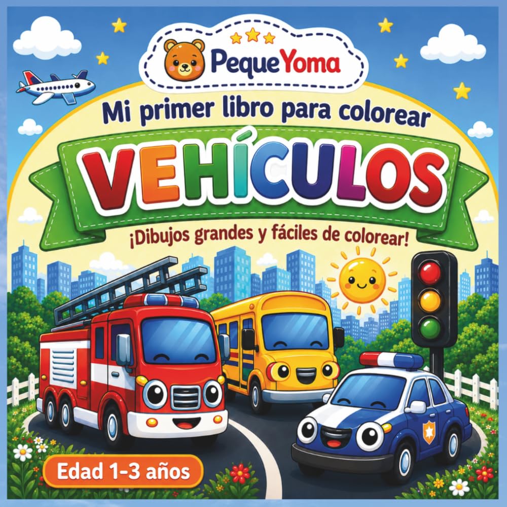 Mi Primer Libro para Colorear Vehículos para Niños de 1 a 3 Años: Coches, camiones, excavadoras, tractores y más | Dibujos grandes y fáciles | Líneas ... Vehículos grandes y fáciles de pintar.