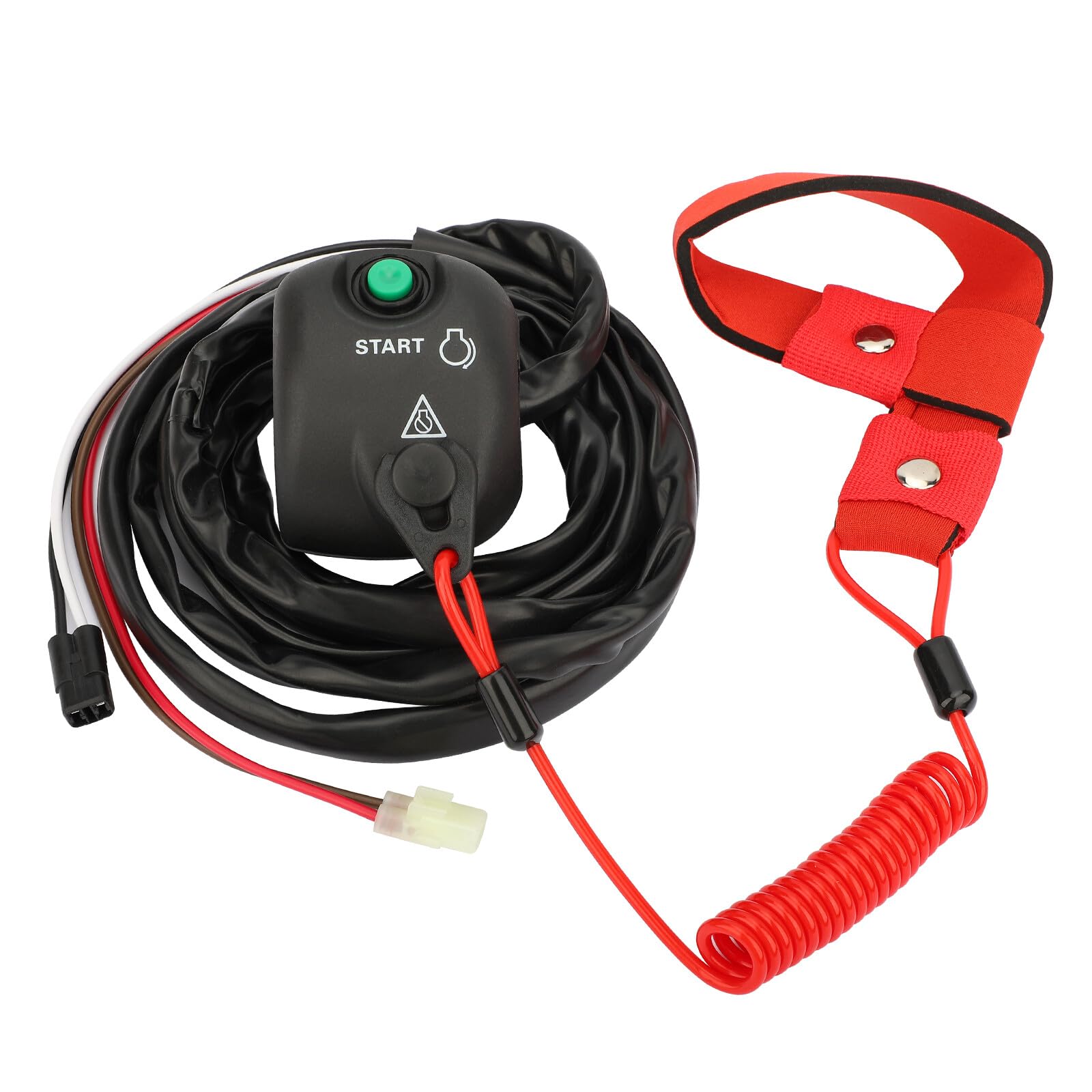 Boîtier de Commande Marche/arrêt Coupe-Circuit au Guidon avec Cordon de sécurité Convient pour Yama-ha FX140 FX1000 WaveRunner/WaveVenture 700 WaveRunner 800 1050 1100 1300 1800 2001-2016