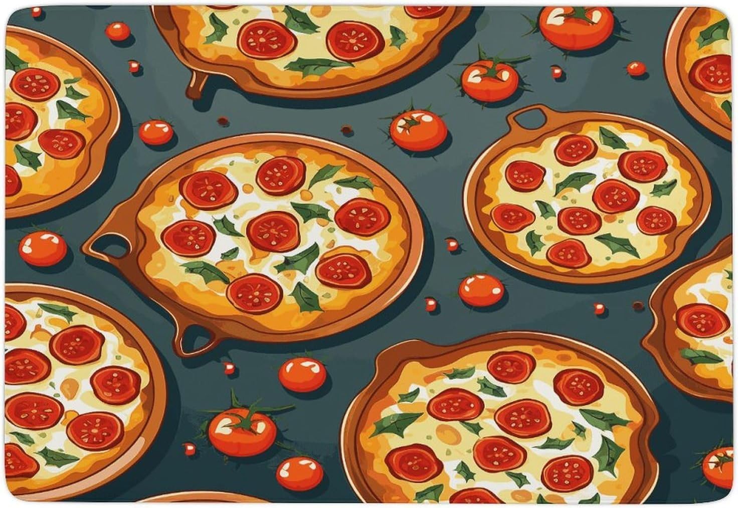 Pizza Food Carpet for Living Room,Washable Dining Room Non-Slip Under Table Rug 40“x60”Large Rugs Lndoor Home Decoration Stain Resistant Carpet for Bedroom