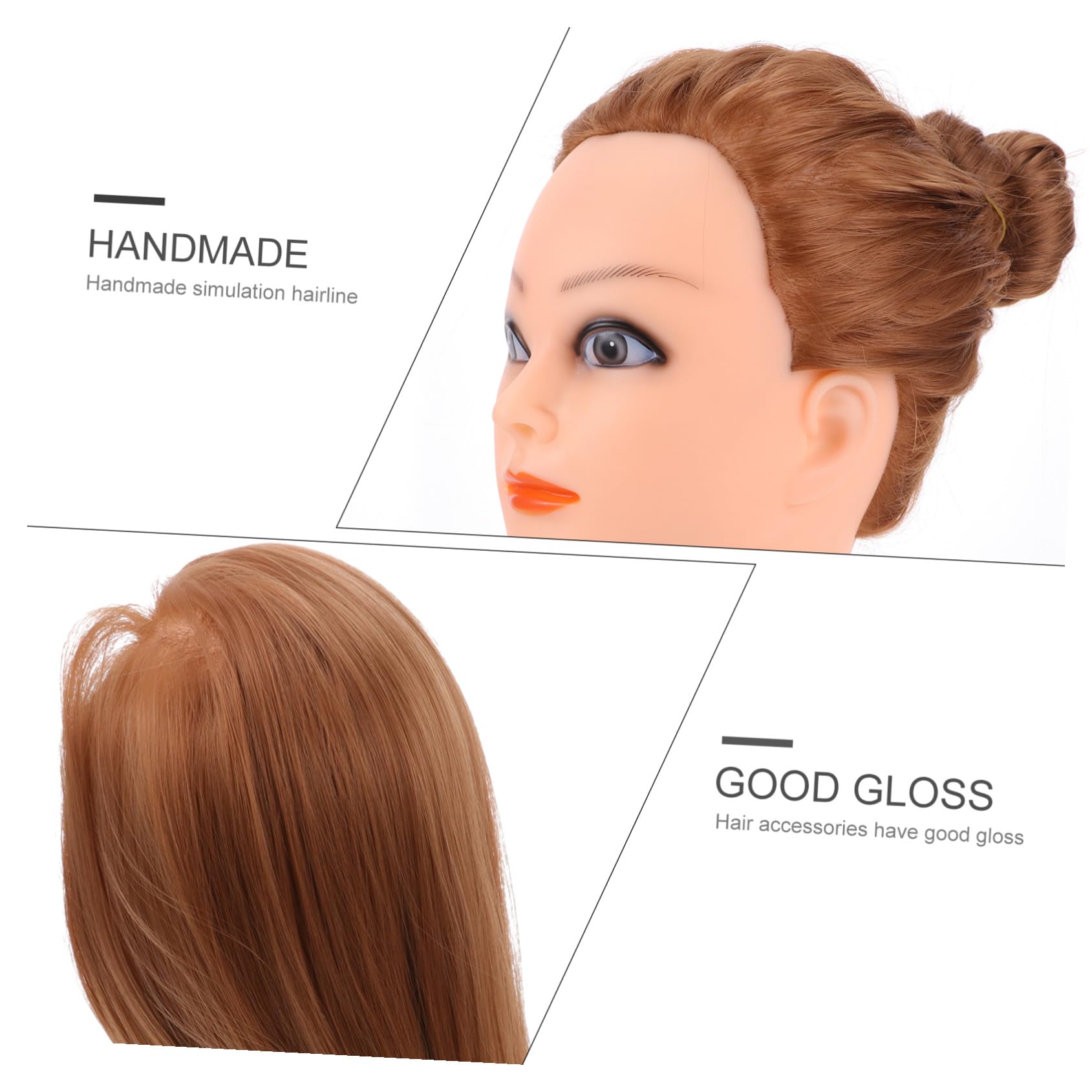 Mannequin Puppenkopf mit Hochtemperatursilk Haarstyling Puppe mit Ständer für Flechten und Dutt Geeignet für Kinder und Frauen im Friseursalon oder Zuhause
