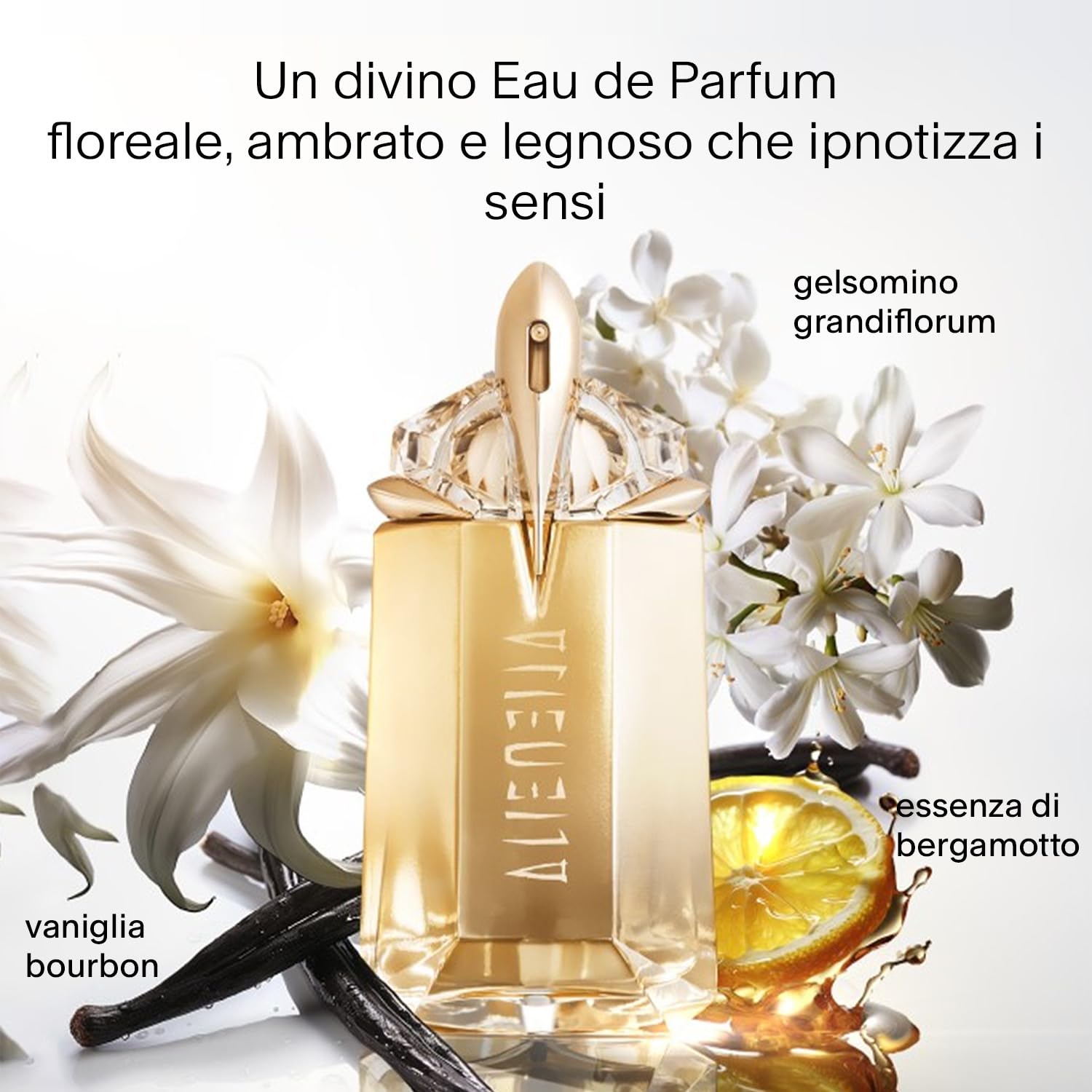 MUGLER Alien Goddess, Eau de Parfum, Profumo Donna, Profumo Floreale, Ambrato e Legnoso, Fragranza Divina, Ricaricabile, 30 ml