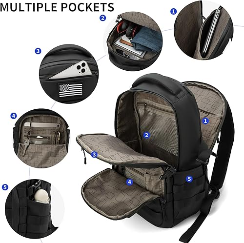 Miniatura 2 de Wotony Mochila táctica militar, mochila para hombres pequeña bolsa táctica de asalto negro
