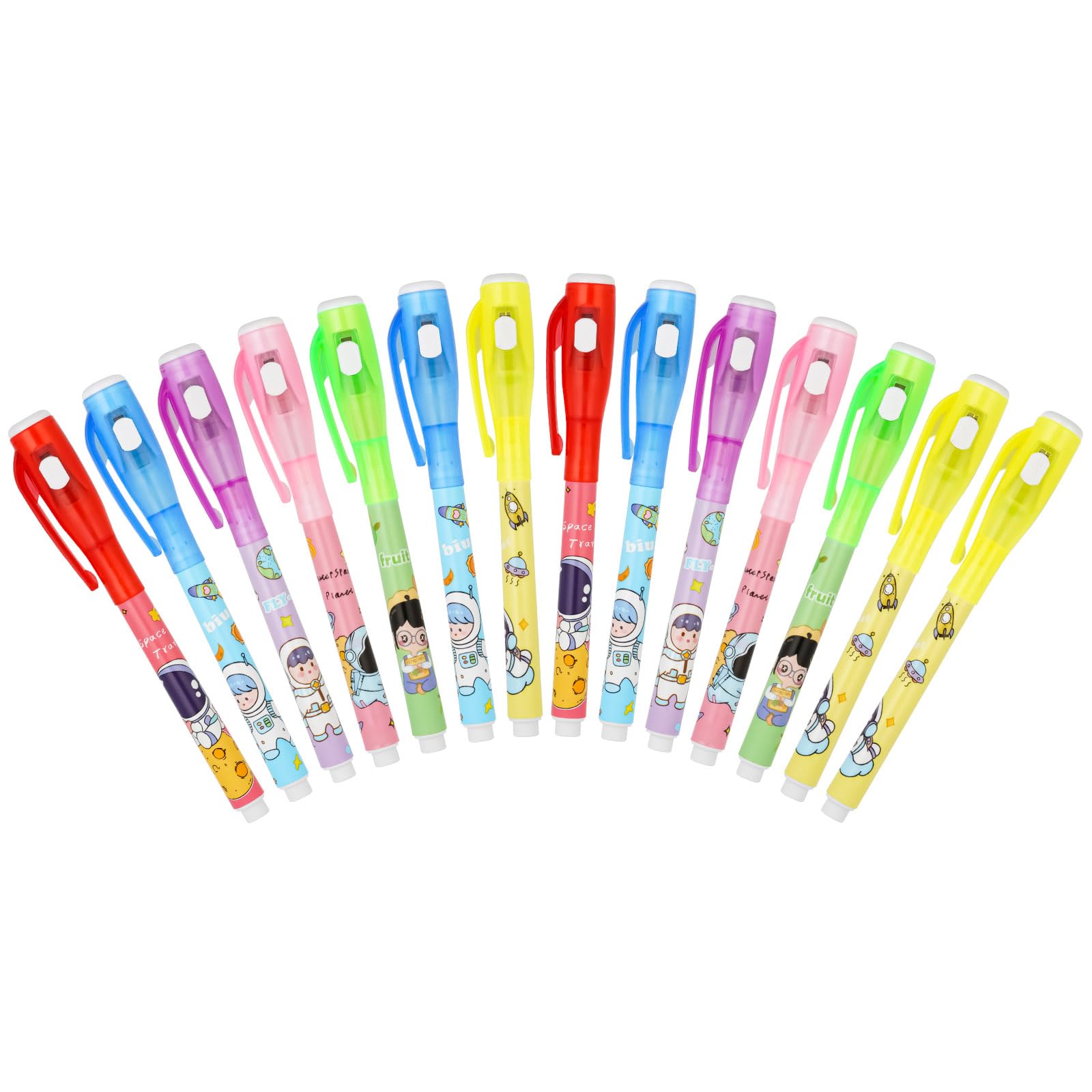 pen 14pcs Cartoon Spy with UV Light