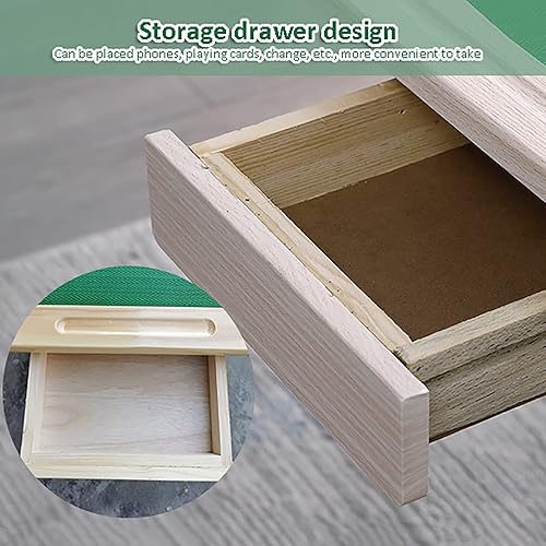 Miniatura 6 de HM&DX Mesa plegable Mahjong, mesa de cartas plegable con portavasos y bandejas de chips, mesa de dominó para 4 jugadores, mesa cuadrada portátil de