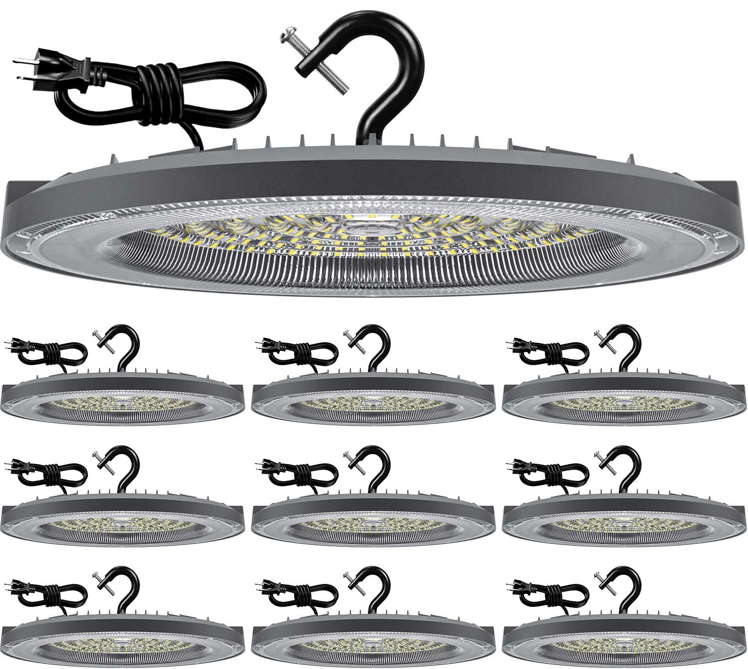 THELUX 200W 10Pack UFO Led High Bay Lights 5000K 28000LM Equiv 800WMH HPS High Bay Led Shop Lights