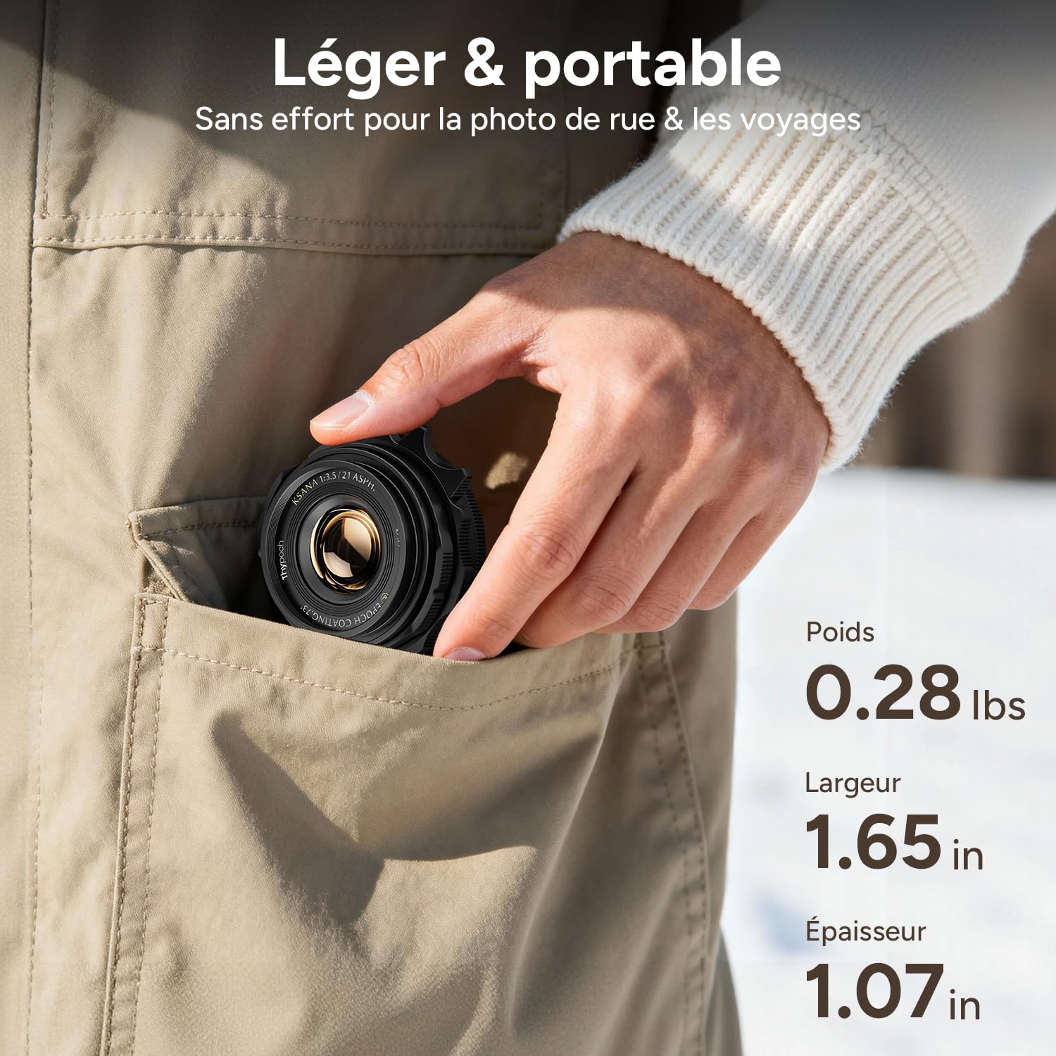 Thypoch Ksana 21mm f/3.5 Objectif–Monture M,Ultra Grand Angle Plein Format,MF Compatible avec Leica M (M2, M4, M6, M9, M9-P, M240, M-P 240, M262, M10-P, M10-R, M11), Argent