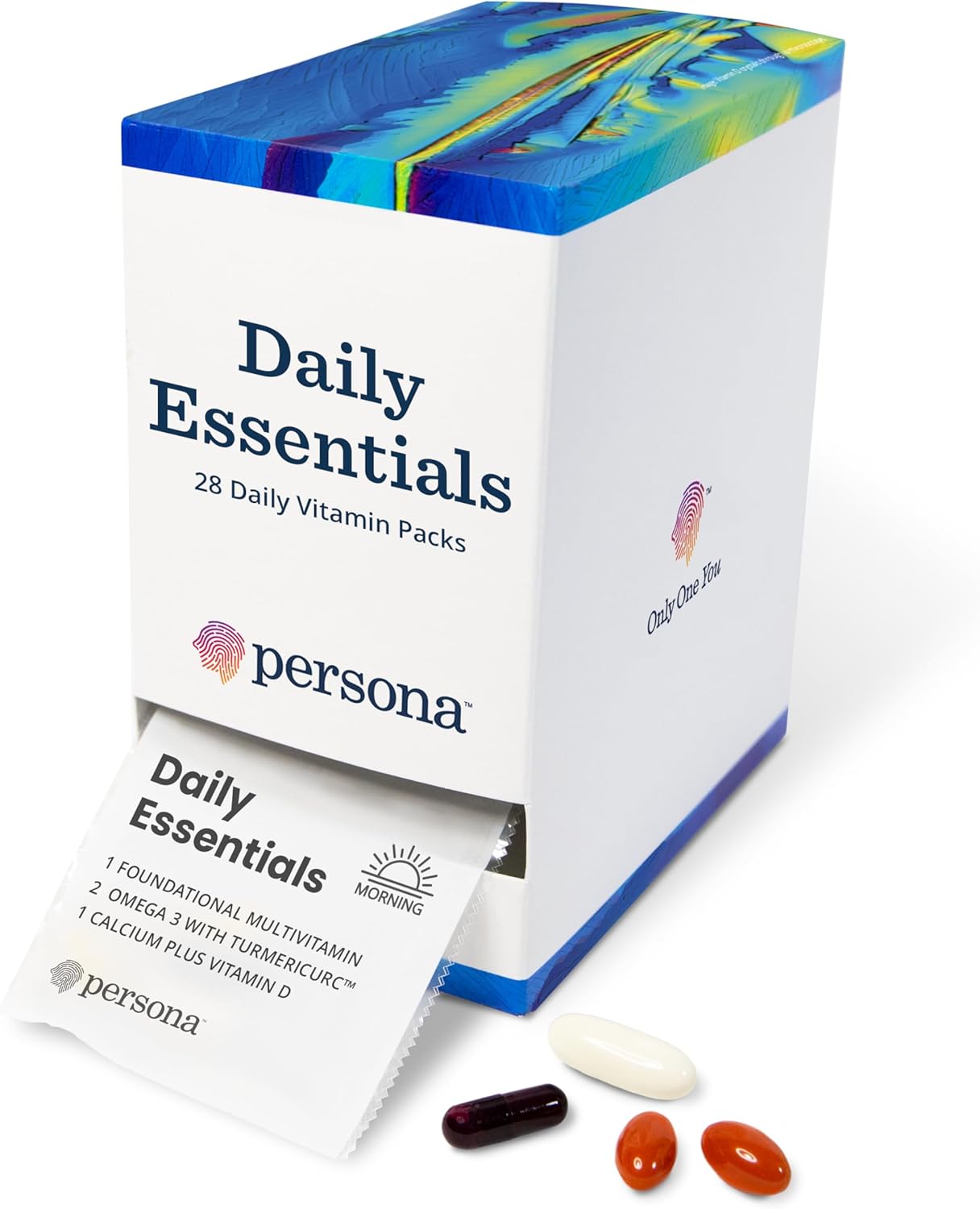 sell,by 09/2025 Persona Nutrition Daily Essentials Multivitamin Pack for Women & Men (28 Pack) – Includes Omega 3 with Turmeric, Calcium, Vitamin D & Complete Adult Multivitamin