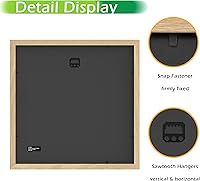 Vista 3 de FrameWorks Marcos de fotos clásicos de madera de 12 x 12 a 8 x 8 pulgadas con vidrio templado, roble natural, paquete de 2