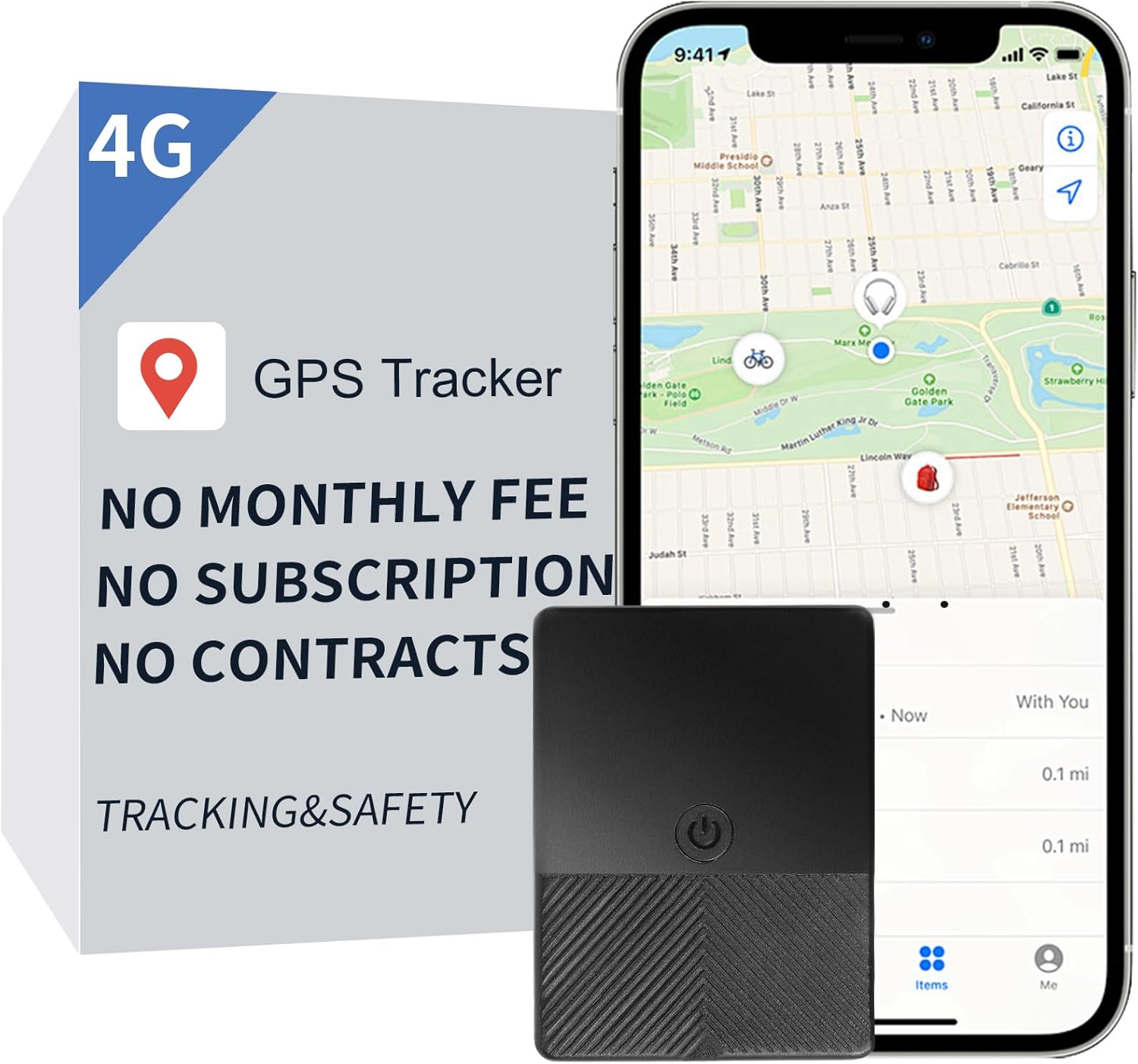 No Monthly Fee,No Subscription,Hidden strong magnet rechargable GPS Tracker for vehicles,Fleets,Machinery,SIM Included,Waterproof,Trip history,GeoFence,Driving Alerts,Up to 140 Days Real-Time Tracking