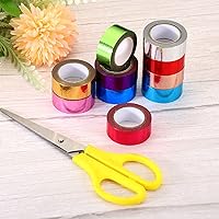 Vista 5 de PATIKIL Cinta adhesiva metálica Washi de 0.591 in x 16.4 ft, 4 unidades de papel de arte para espejo, autoadhesivas, para bricolaje, manualidades