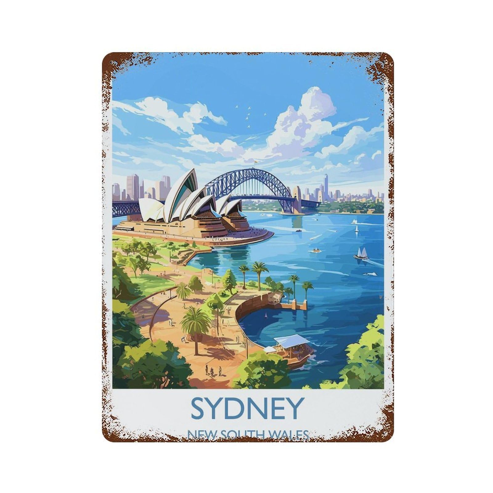 xiaoxiaoshen Sydney Travel of New South Wales Australia Lovers Gift (4) Wall Decor Art Metal Tin Poster Modern Home Decor Art Home Bar Shop Decorations Vintage Sign 40x30cm