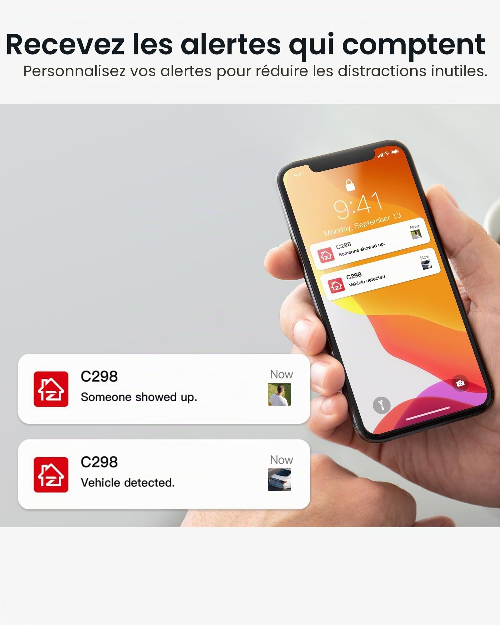 ZOSI C298 PT Caméra Surveillance WiFi Extérieure 4MP Duo Objectif Vue 360° | Pan et Tilt 360° Vision Nocturne en Couleur, Suivi Automatique, Détection Personne/véhicule