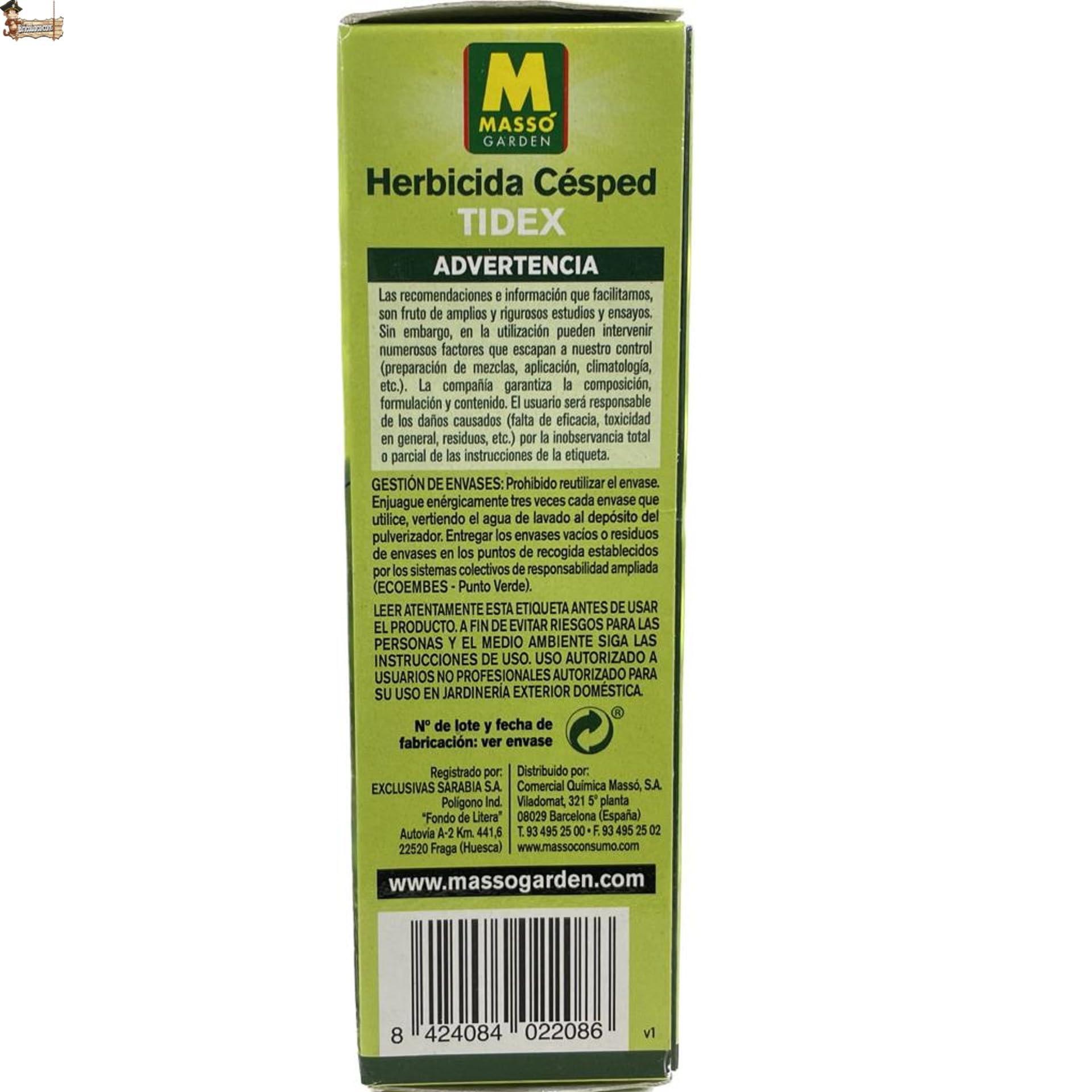 BricoLoco.com Herbicida selectivo césped Tidex hoja ancha. Pack 2x25ml. Hasta 500 m2. Fluroxipir. Control malas hierbas anuales y perennes (trébol, diente de león, correhuela, etc.). Sistémico (2)