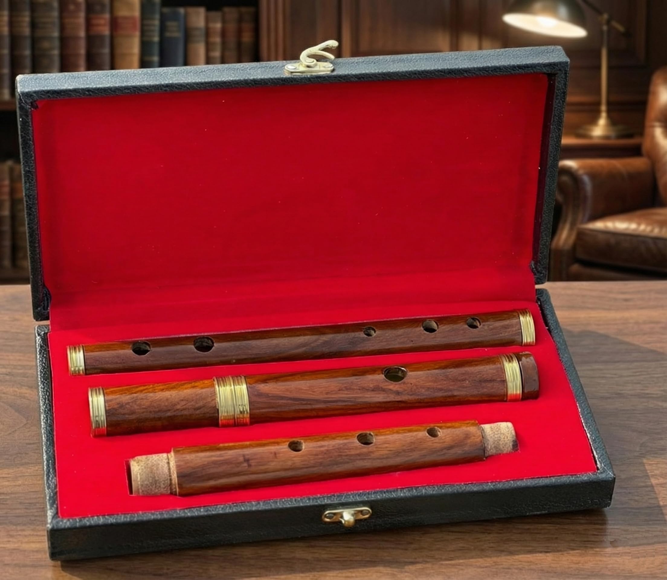 Rosewood Flûte irlandaise en ré avec étui 4 parties Instruments à vent