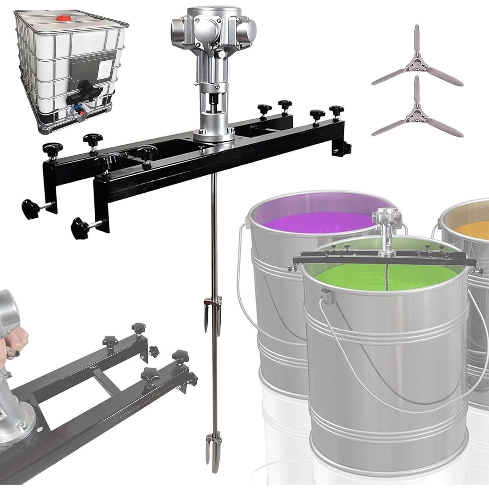 Paint Mixer Stirring Tool 1000L Pneumatic Paint Mixer Machine Tank Paint Mixers Machine 1/2HP 3/4HP 1HP Paints Shaker IBC Air Agitator for Ink Dissolver Agitator, Paints Mix Tool(3 Cylinders)