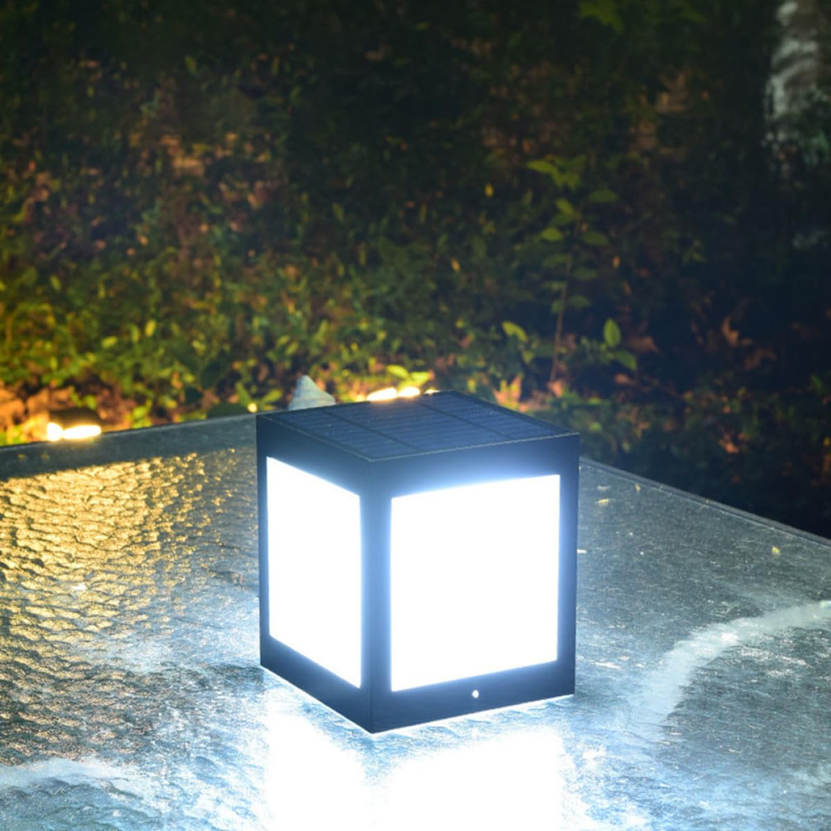 VALICLUD Solar Wandleuchte Außen 5 W 2, 4 V Schwarz Kunststoff | Garten und Hof, LED Außenleuchte mit Solarbetrieb, 1 Stück, Zaun und Weglicht
