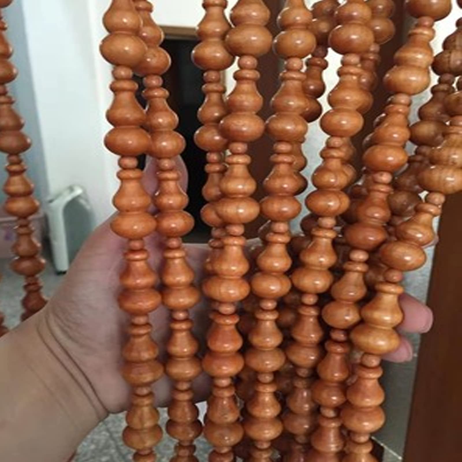 Tenda di Perline di Legno Fatte A Mano,Tende di Perline di Stile retrò,Partizione Interna per Divisorio,Facile da Installare,per Porte Tenda di Perline di Legno (29 Fili-110x176cm)