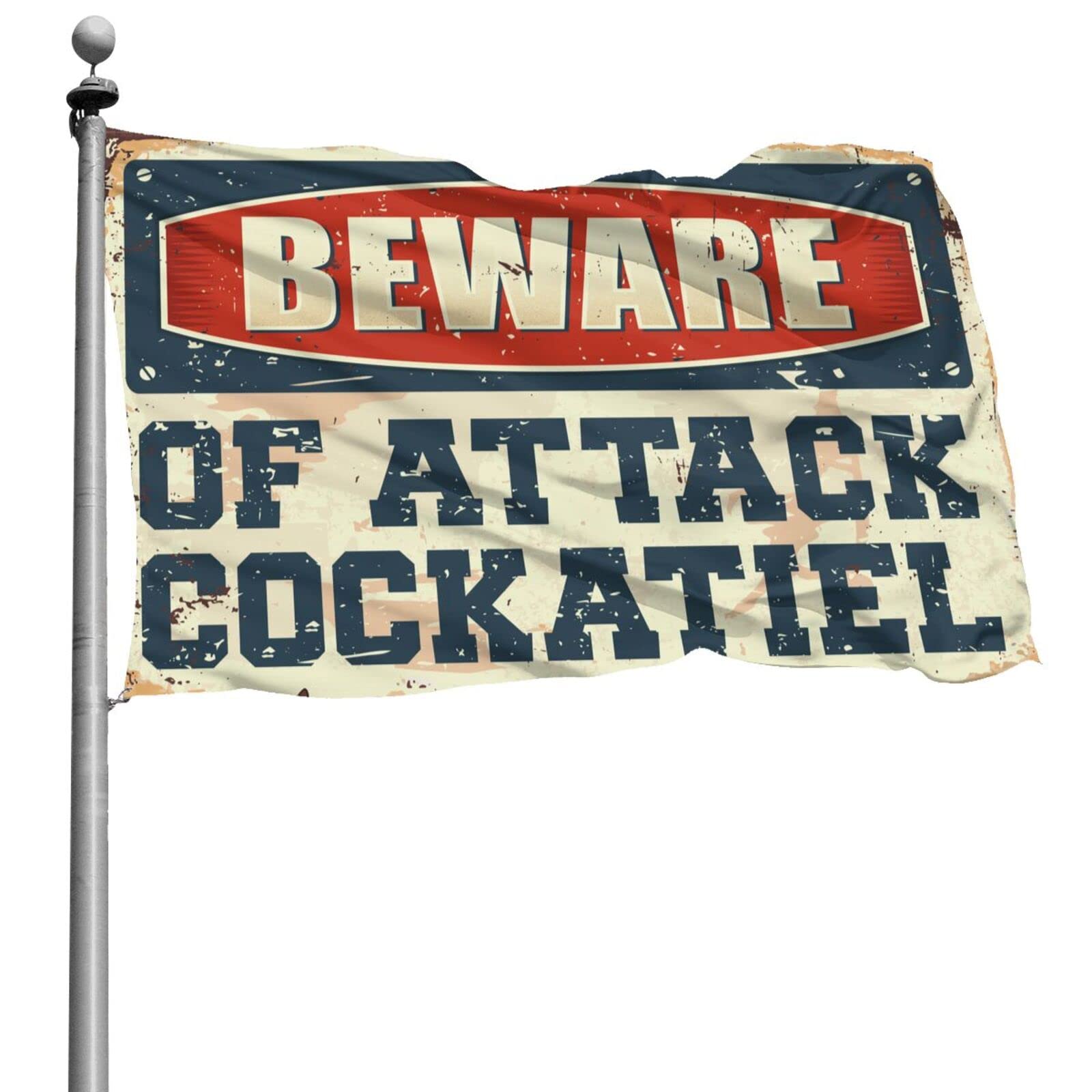 Drapeaux graphiques drôles Beware of Attack de 152 x 244 cm