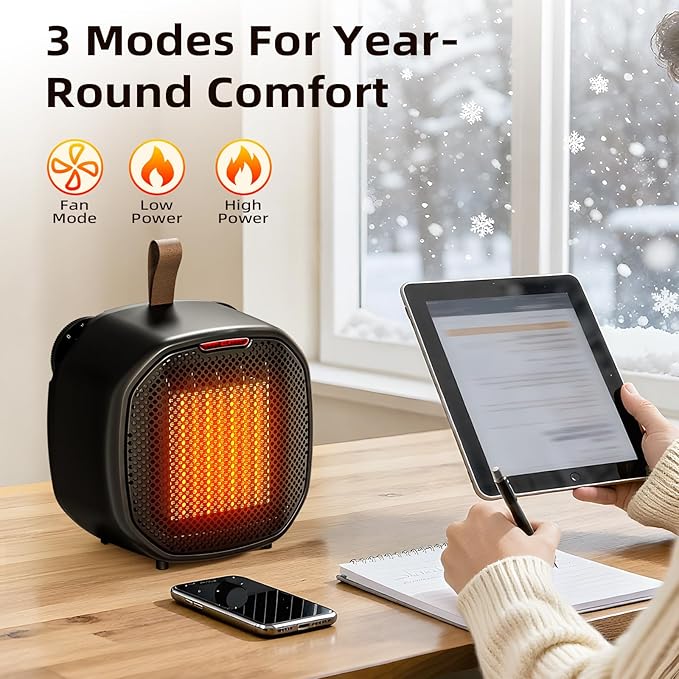 Calefactor Eléctrico Portátil Cerámico 115V con Termostato Ajustable miniatura 4