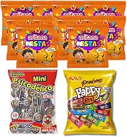 Kit Guloseimas Salgadinho Pirulito Chaves Bombom Sortido