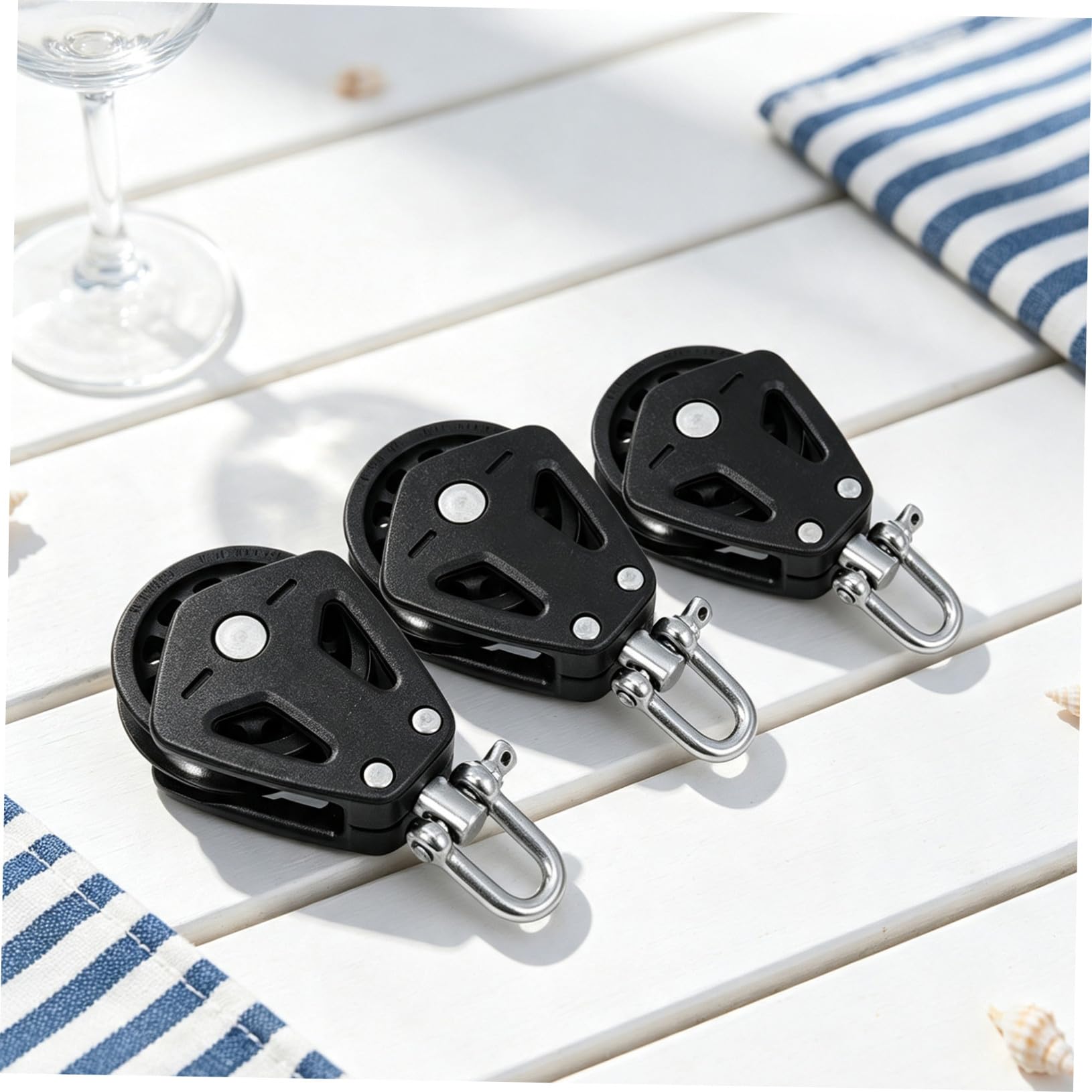 BESTonZON 3 Stück Nylon Edelstahl Riemenscheiben mit Kugellager für Seilzugsystem Fitnessstudio und Bootsseile Vielseitig und Langlebig