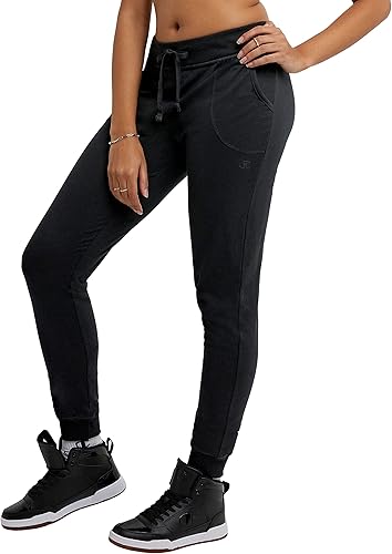 Miniatura 3 de Champion Pantalones deportivos para mujer, ligeros, cómodos pantalones de jersey para mujer, 29, Negro -