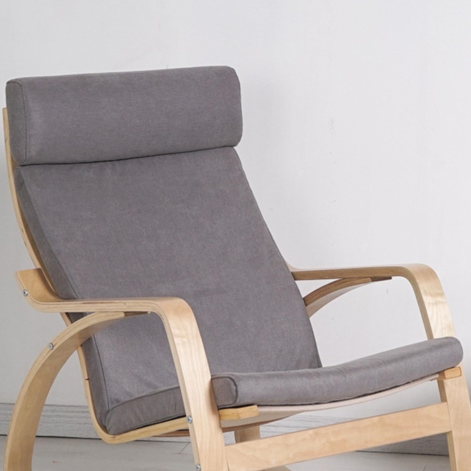 Poang Armchair Cushion, 1 Piece Soft Cushion Replacement with Removable Cotton Cover, Non Slip, Thick Padded, Gray