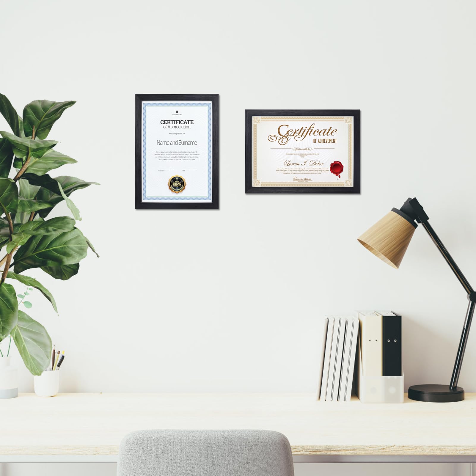 Giftgarden A3-fotolijst, zwart, elegante A3-fotolijst voor het horizontaal of verticaal aan de muur weergeven van posters, certificaten en kunstwerken