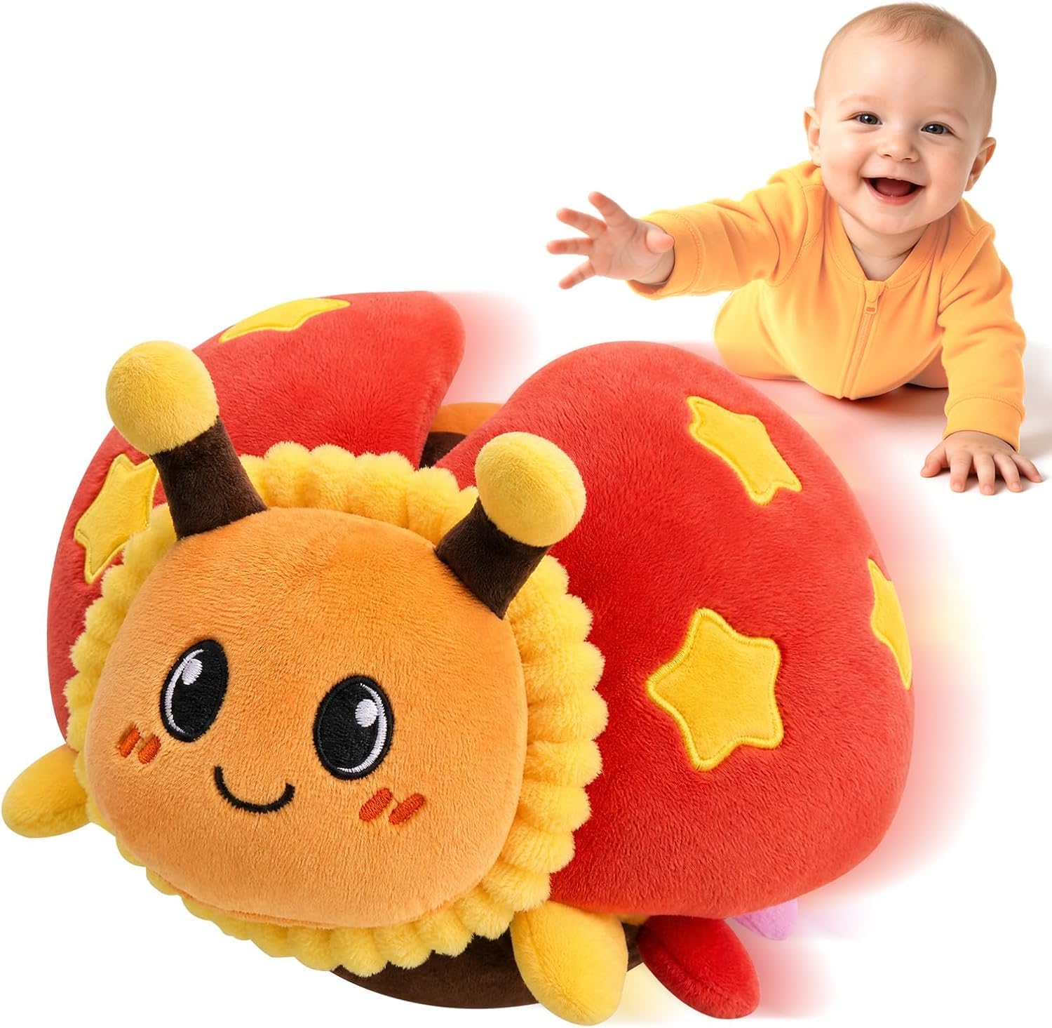 SAIMAND Dancing Ladybird Baby Toys 6-12 Months Interactive Sensory Toy