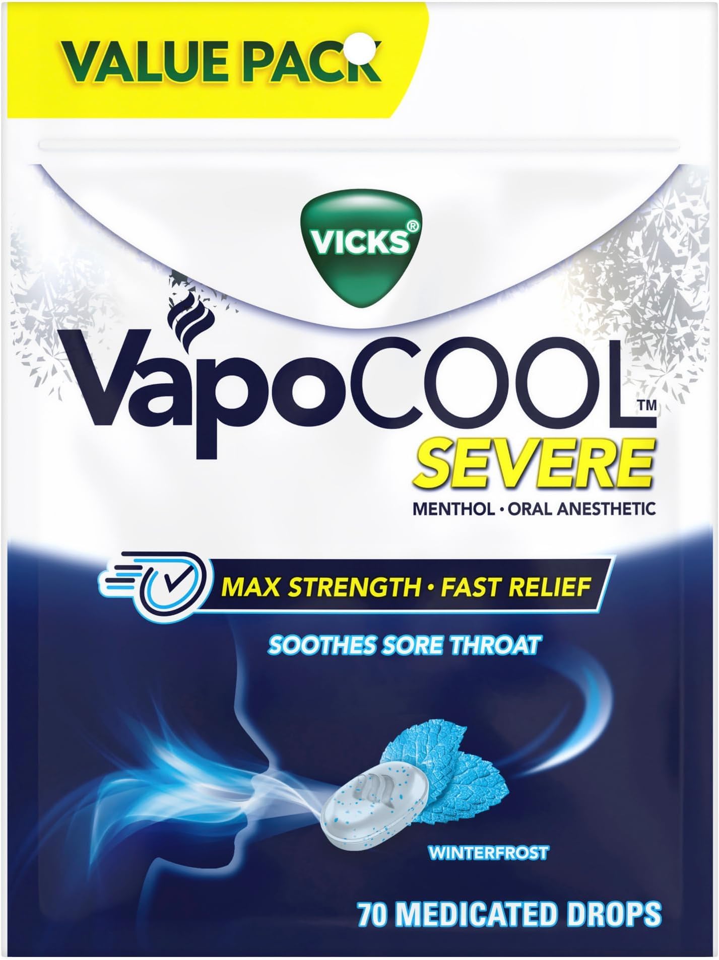Vicks VapoCool Severe Medicated Sore Throat Drops, Max Strength Menthol, Soothes Sore Throat Pain, Honey Lemon Flavor, 45ct — Amazon image 19