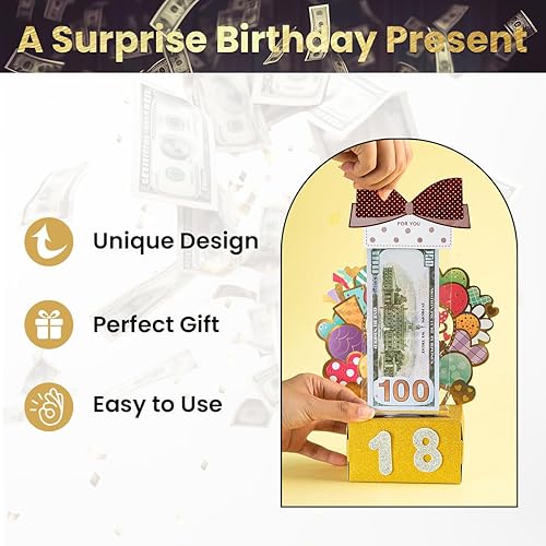 Miniatura 5 de Kit de extracción de dinero, regalos únicos para cumpleaños, las mejores ideas de regalo para mujeres, esposa, incluye 1 caja de dinero, 1 adorno