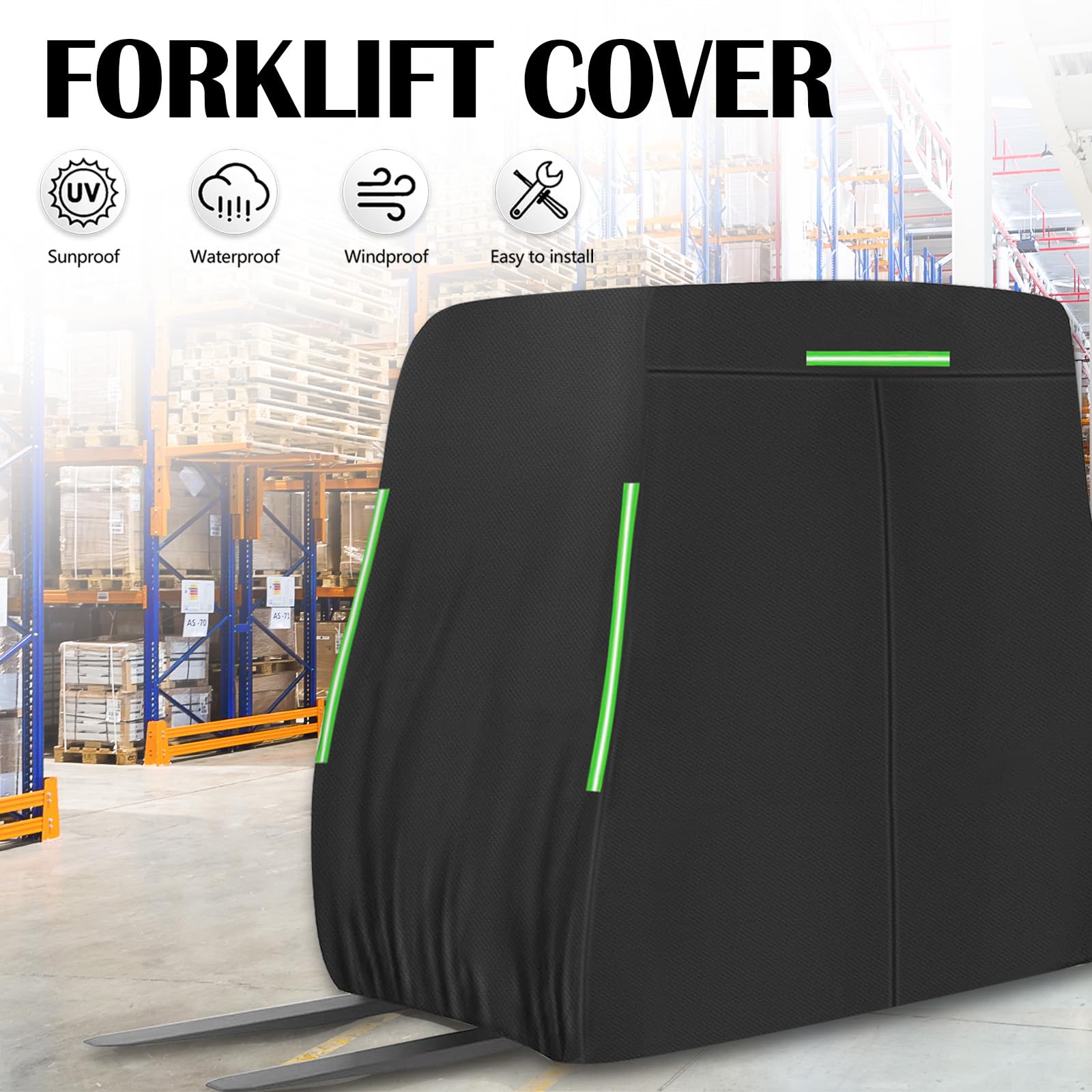Telo Per Carrello Elevatore, Telo 420d Per Carrello Elevatore, Telone Per Carrello Elevatore Adatto A Tutti I Carrelli Elevatori Fino A 3628 Kg, Pioggia, Neve, Polvere, Foglie, Protezione Uv