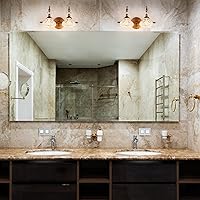 Vista 9 de Brass Bathroom Light Fixture, Vintage 2 Light Vanity Lighting