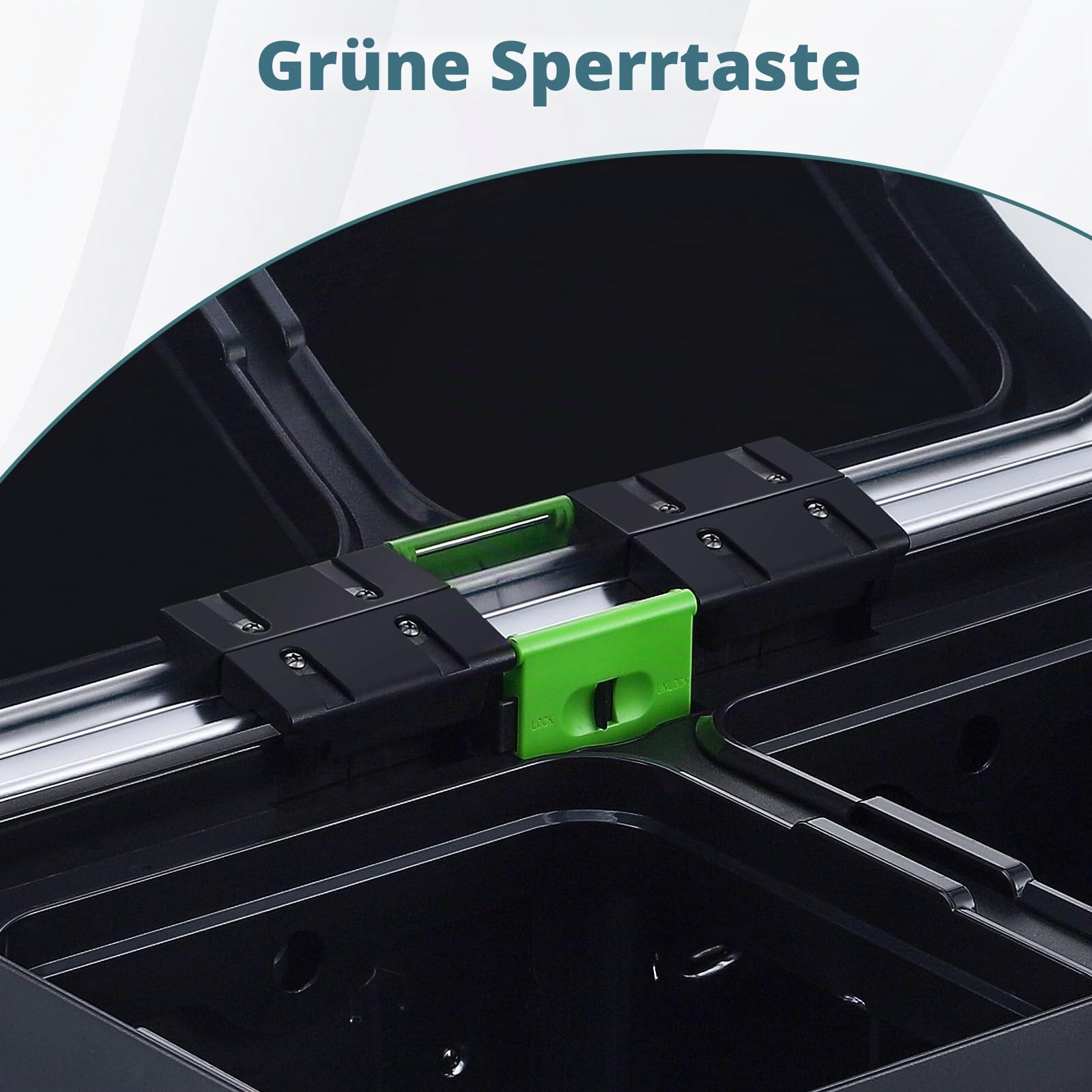 GarveeHome Mülleimer Küche,2 x 36 L Mülltrennsystem Edelstahl Mülleimer 2 fächer tretmülleimer Doppeldeckel mülltrennung getrennten Fächern berührungsfreie Bedienung geräuscharme für Küche Haushalt