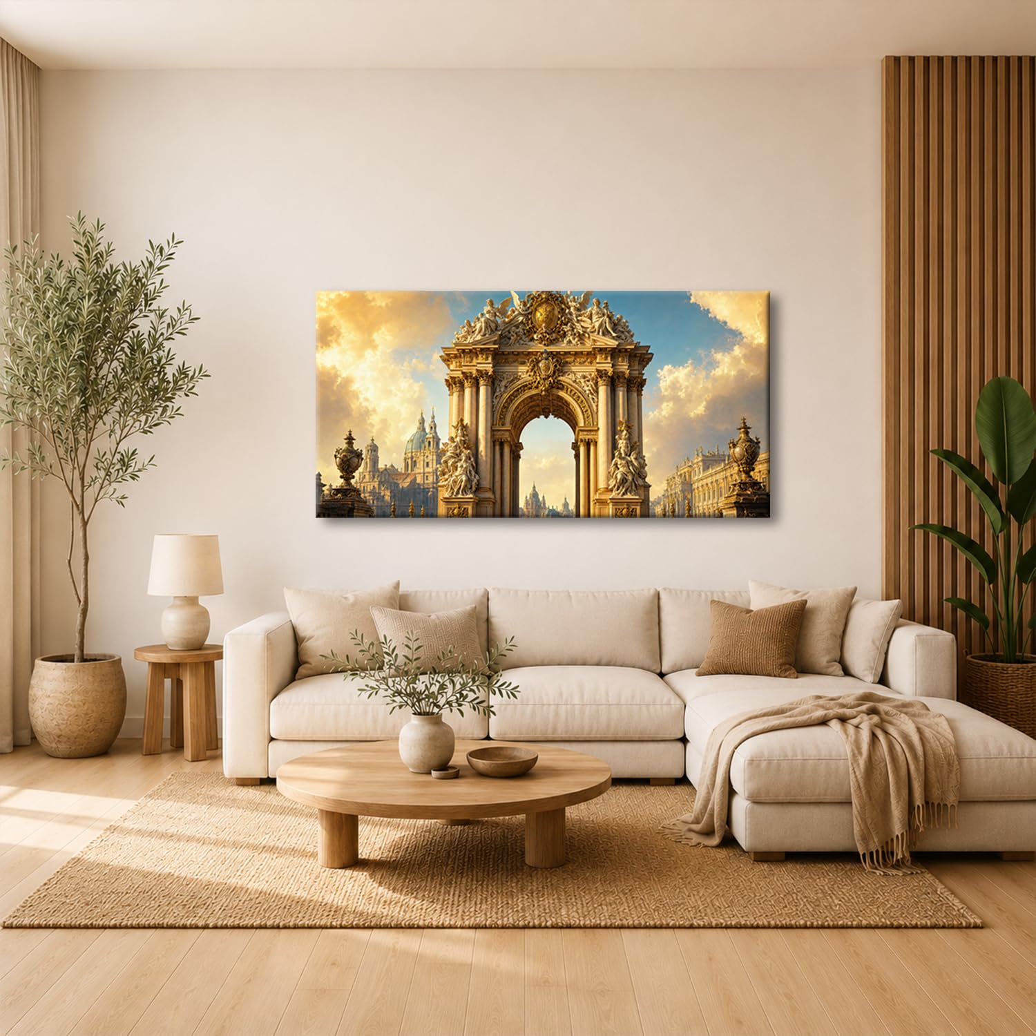 deyoli Obraz na płótnie przepiękny barokowy łuk bramy 100 x 50 cm kolorowy