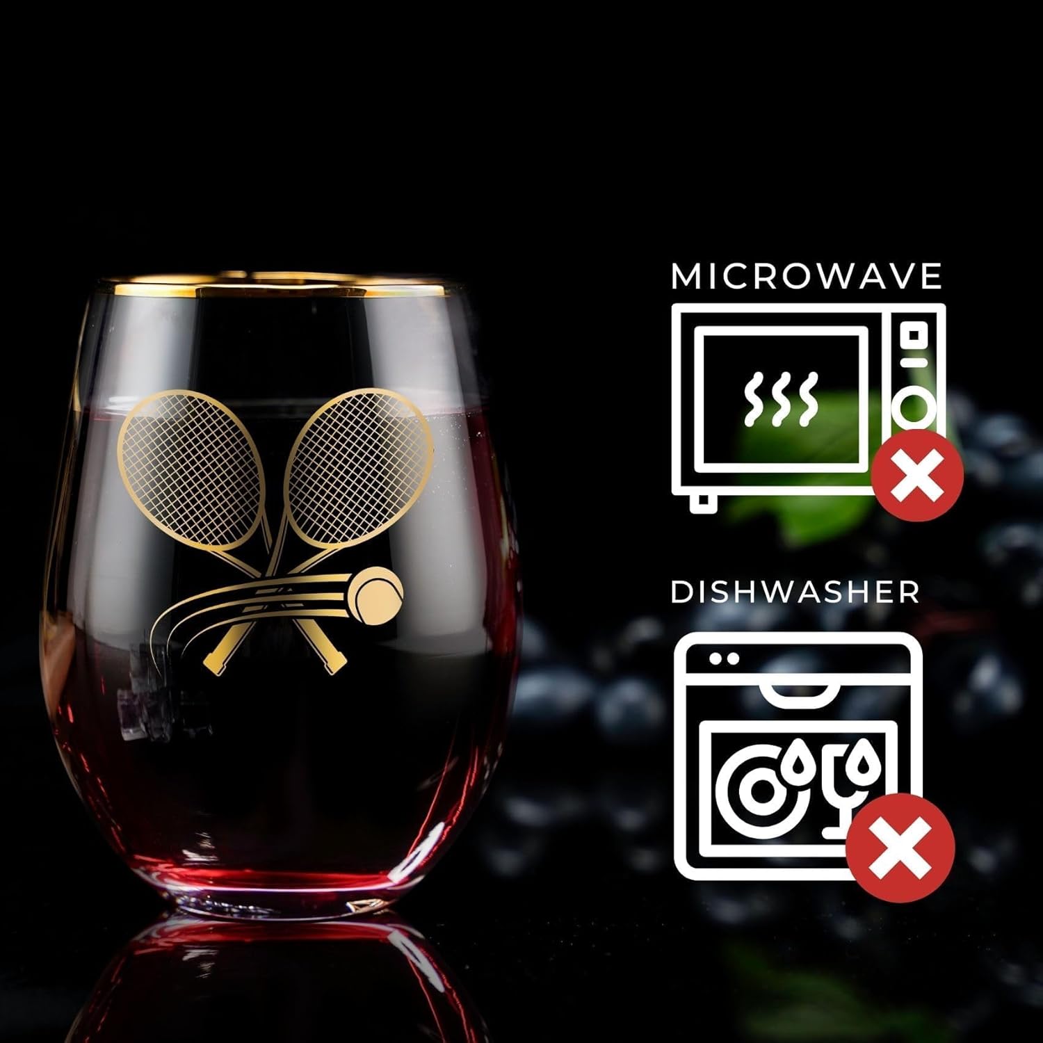 Onebttl Tennis Gifts for Women, Tennis Lovers, Coaches, Captain, 17 Oz Stemless Wine Glass, Birthday Christmas Gifts for Daughter, Mom, Coworker - Image 4