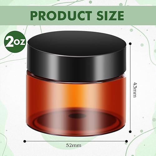 Vista 109 de 6 Pack 6oz Plastic Jars Containers with Lids Wide-mouth Refillable Leakproof Reusable Round Empty Jars for Travel Cosmetic Dry Food Spice Candy Clear