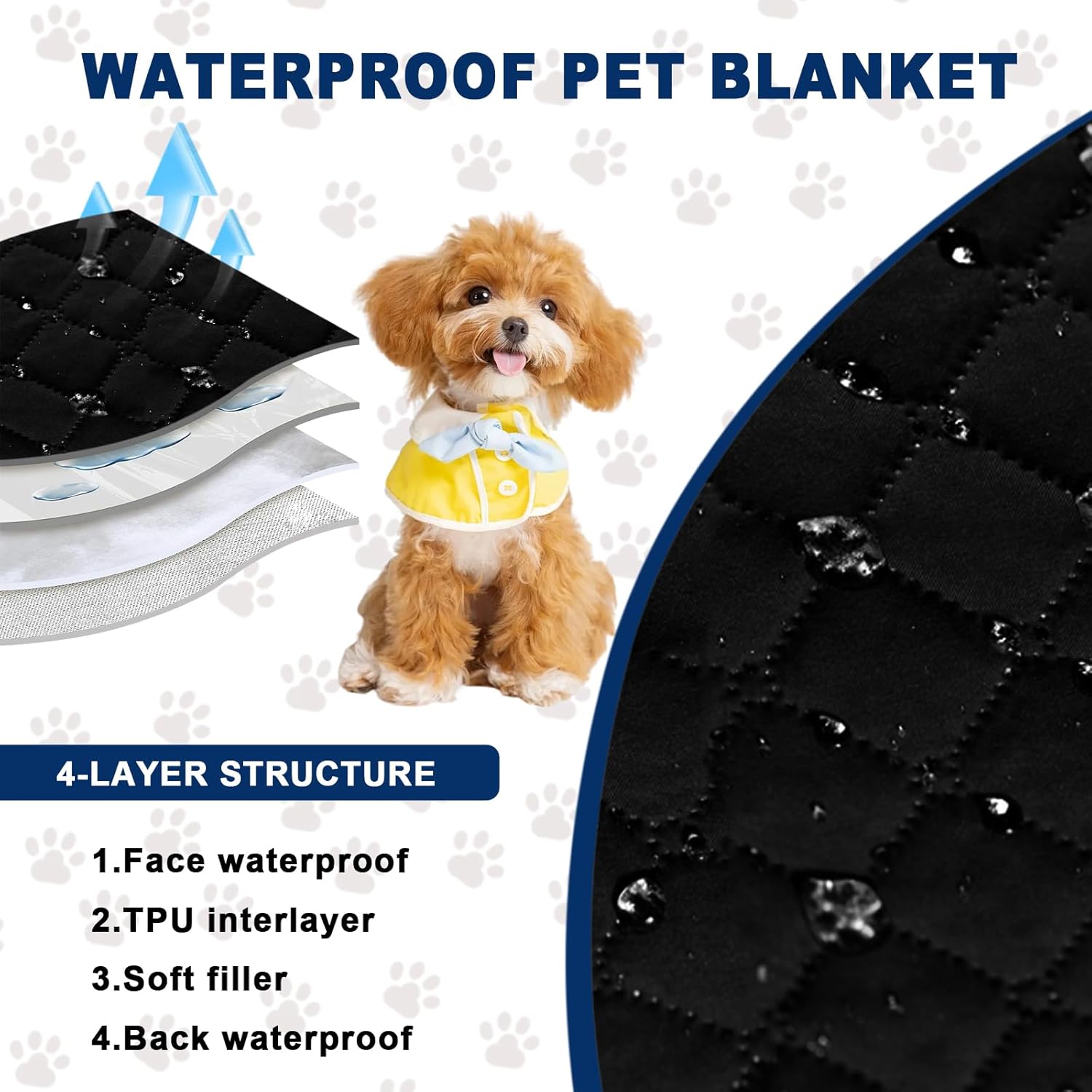 Waterproof Sofa Couch Protector Dog Bed Cover Pet Blanket for Furniture Non-Slip Washable Pee Pads for Puppy Large Dogs Cats (Black,30x90 in)