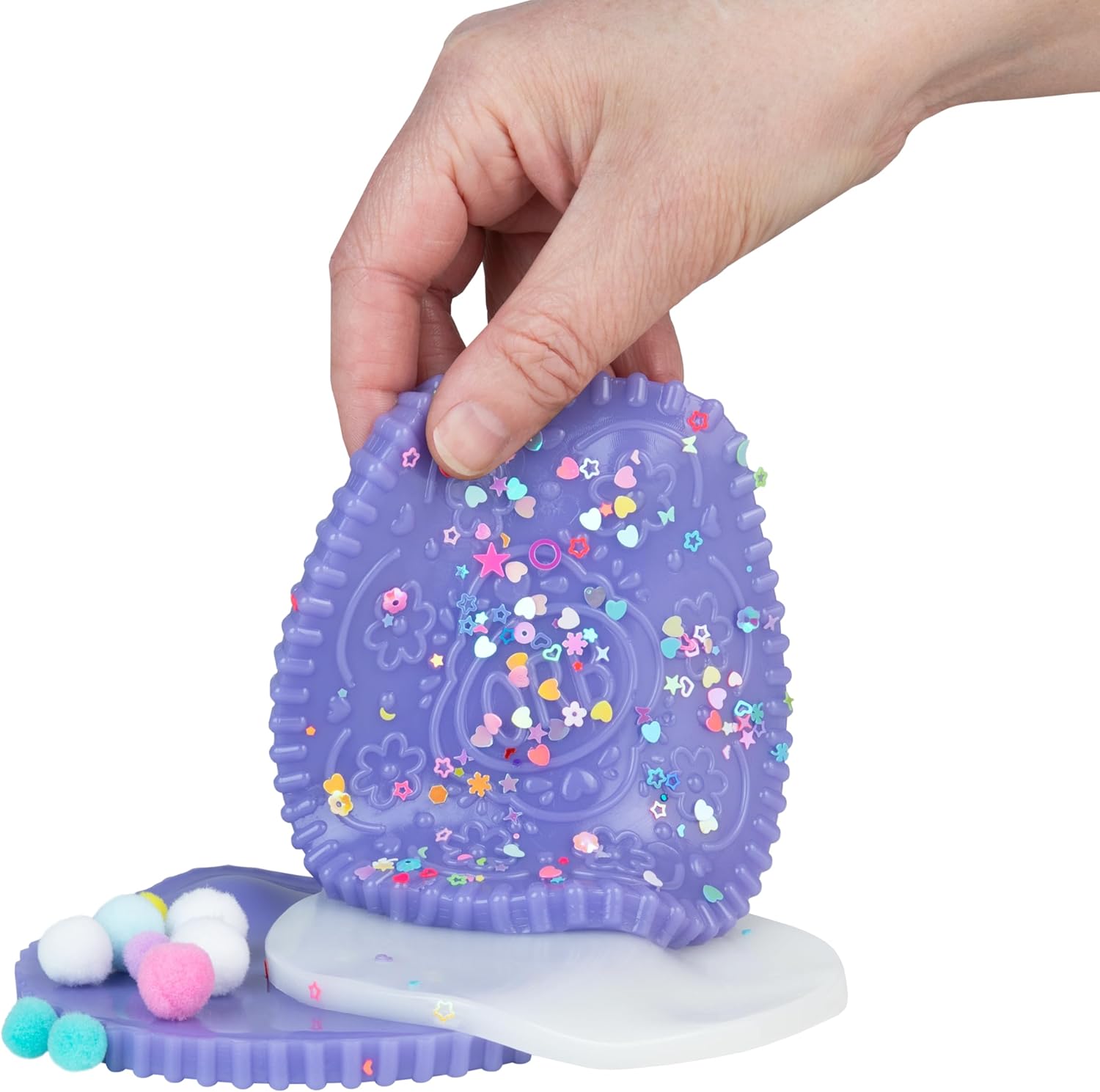 ORB Tabalicious Taba-Pops Jumbo Purple TABA Squishy Cookie - Super Soft, Jumbo Sized Sandwich Cookie - Squish, Squeeze, Pinch for Stress Relief - Play Food Squishy Fidget Toys for Kids and Adults