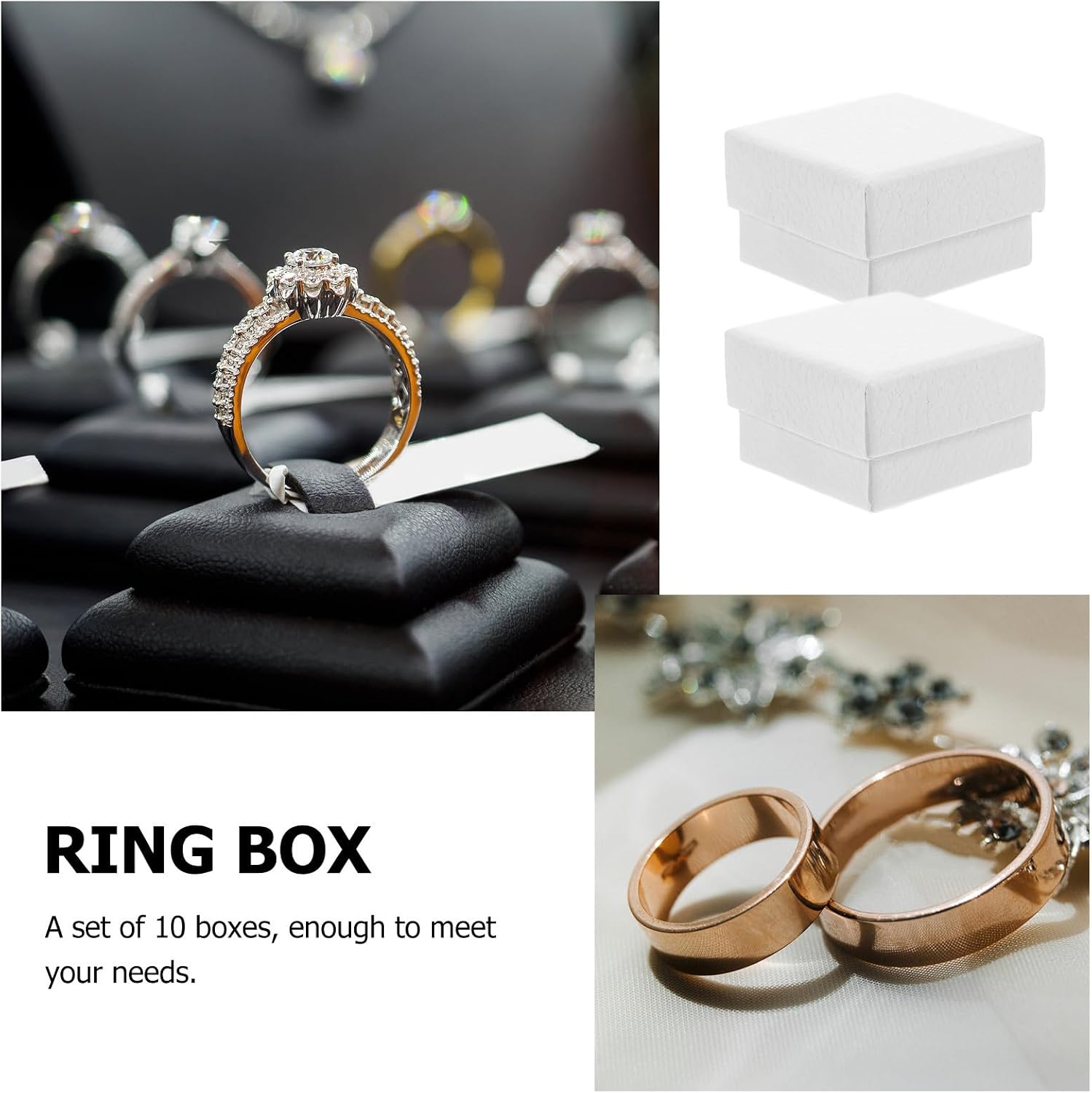 10pcs Jewelry Boxes Packaging Paper Sponge Portable Protecting Display image 3