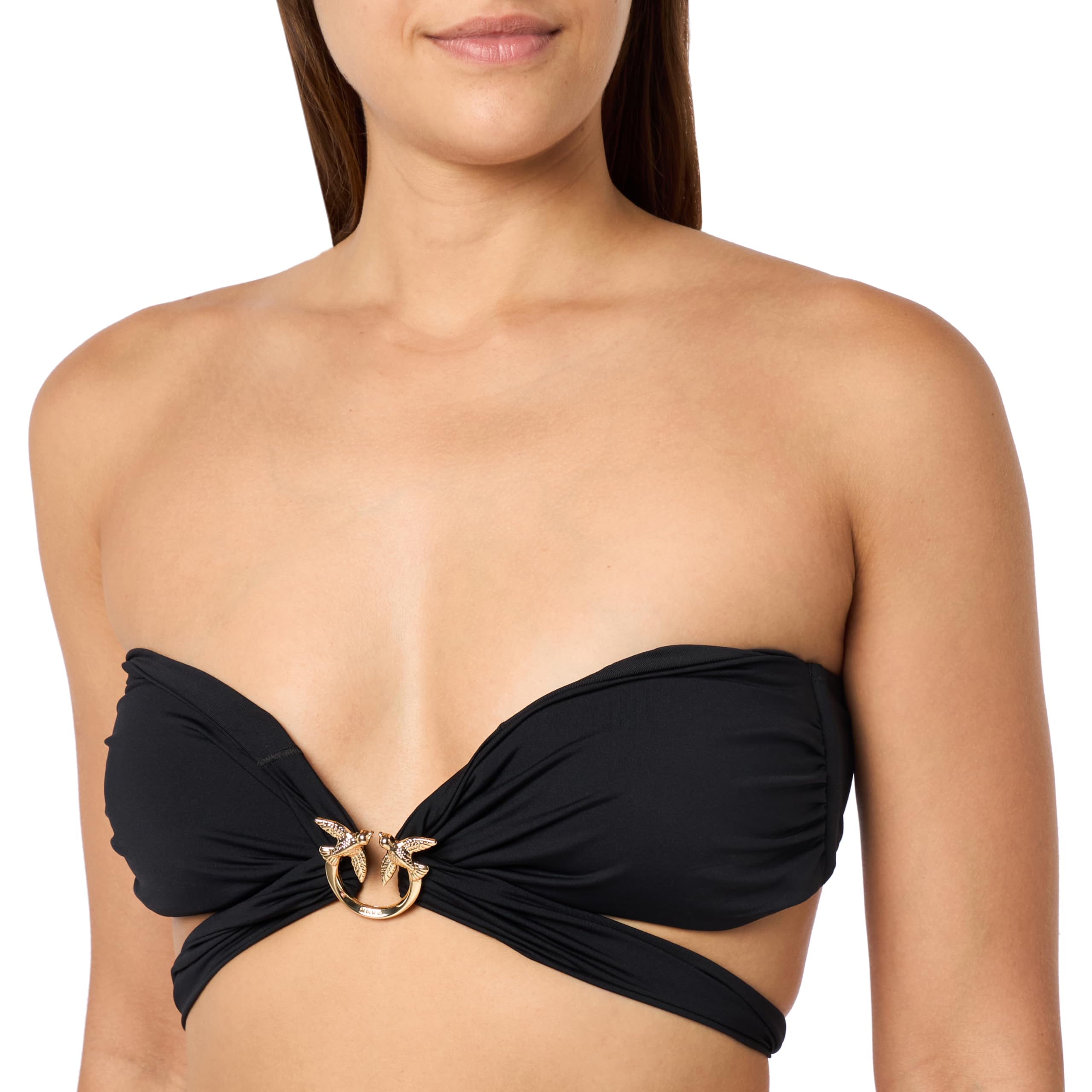Pinko Amaryllis Top Bikini Tecno Jersey con Anella Uccellini Parte Superiore Donna