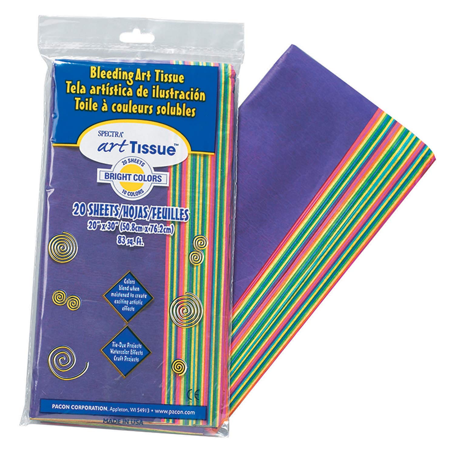 STRATHMORE PAPERS ART TISSUE PPR BRIGHT 20X30 20 SHTS, Multicolor