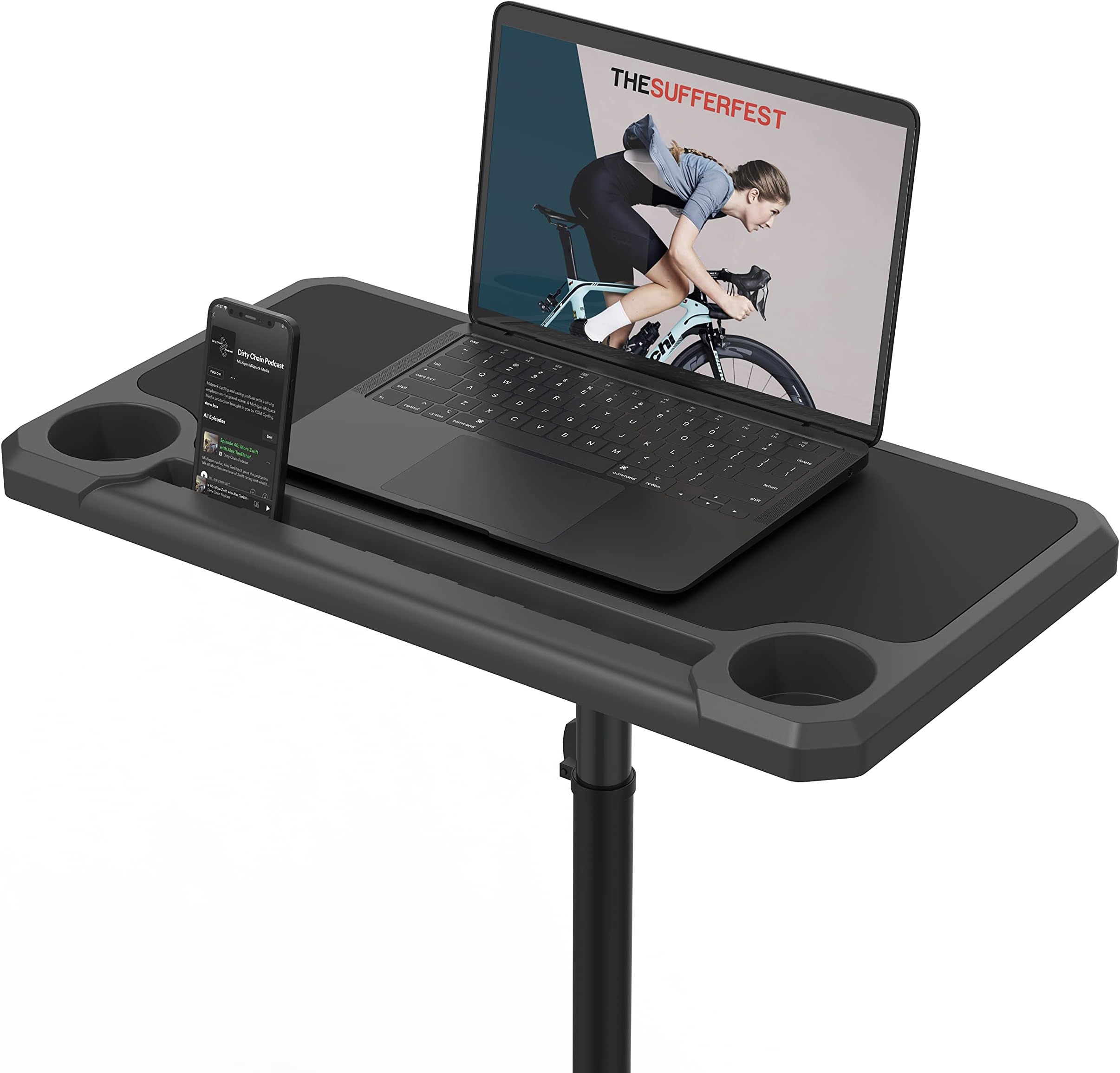 Indoor Media Display Desk Stand for Indoor Cycling- Perfect for displaying Zwift, Trainer Road, and Wahoo Suf Portable Tripod Bike Desk Display