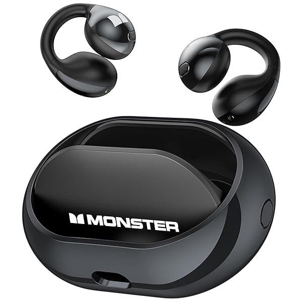 Monster Open Ear AC600 Headphones, Bluetooth 5.4 Wireless Earbuds with HiFi Stereo, Clip-On Earbuds with ENC Clear Call, 21H Playtime, Touch Control, IPX6 Waterproof Wireless Headphones for Exercise