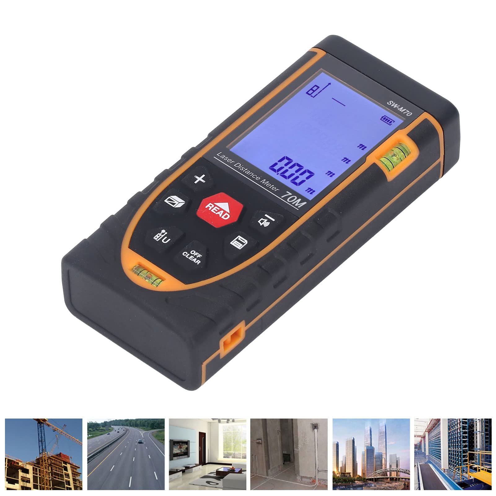 WINH Télémètre Infrarouge Grand écran avec Rétro-éclairage Portable Haute Précision pour l'usine (SW-M70)