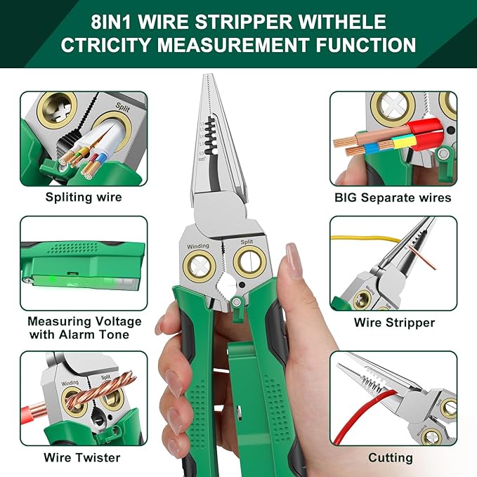 GADO Alicate Crimpeador 8 en 1 Pelacables con Detector de Voltaje miniatura 3