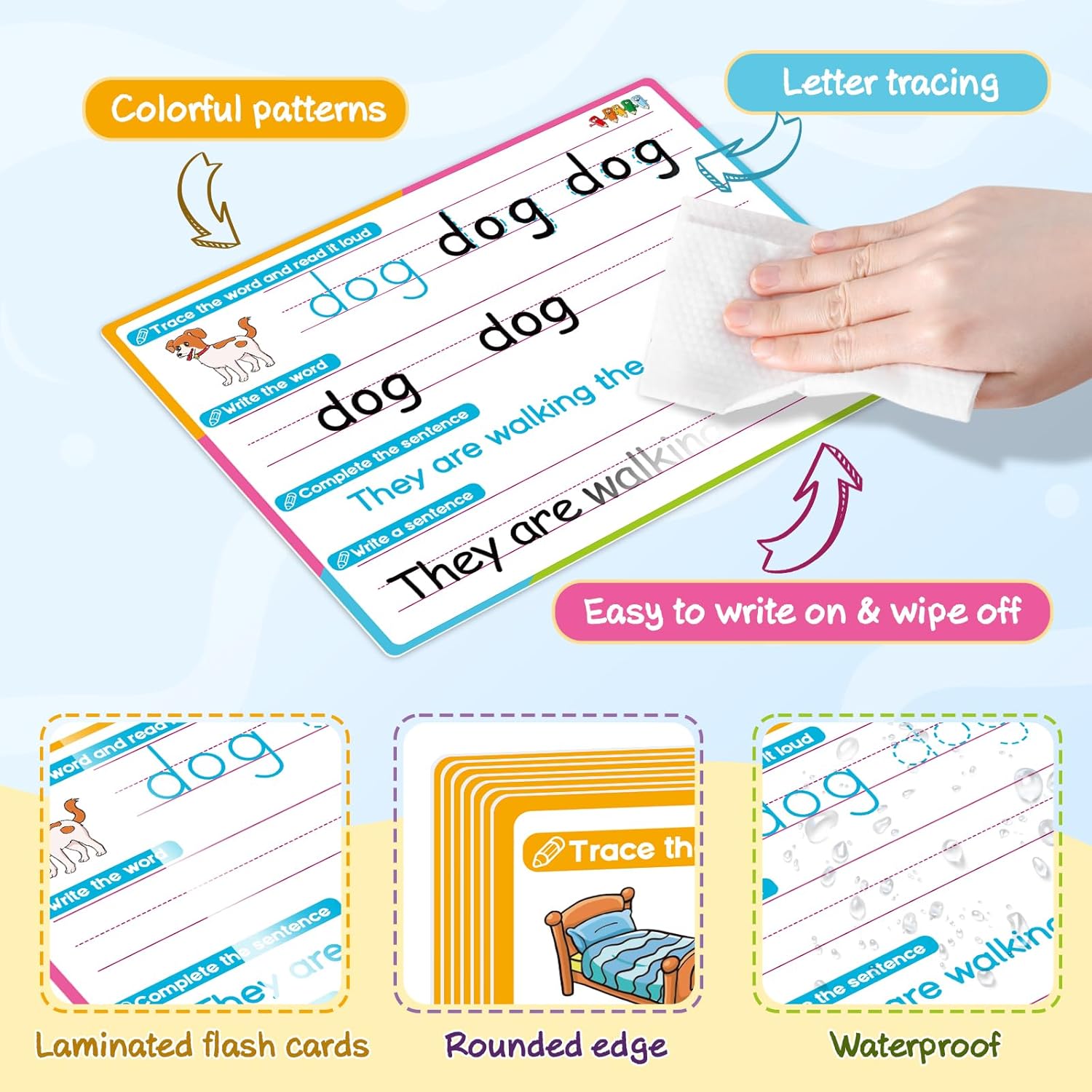 CVC Word Games Sentence Building for Kids, Sight Words Flash Cards Phonics Games Learn to Write Workbooks, Preschool Kindergarten Learning Activities Classroom Must Haves Homeschool Supplies