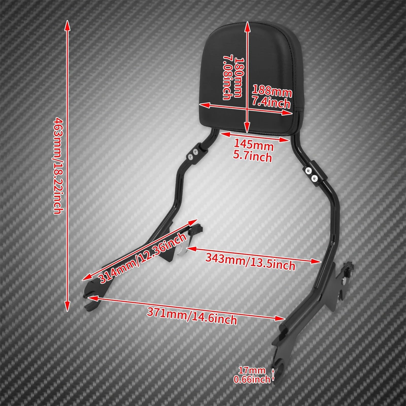 drążek Sissy z bagażnikiem Tylne oparcie motocykla pasażera Sissy Bar odpinany tył pasuje do Harley FLFB Breakout FXBR 18-Up